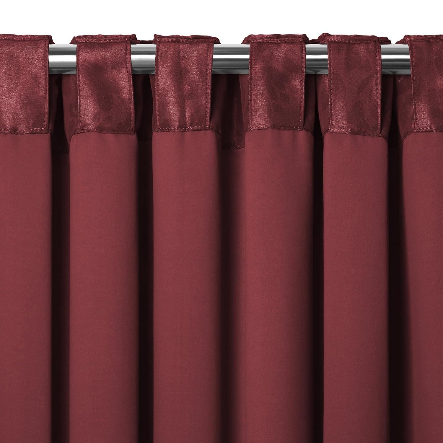 Antonia Blackout Window Curtain Panel - 52" x 84" - Rouge Red - Elrene Home Fashions