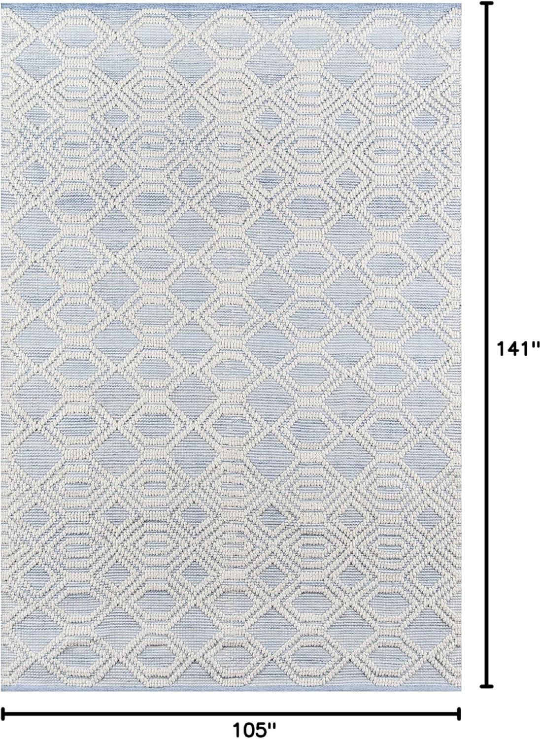 Momeni  Hermosa Hand Woven Area Rug Light Blue 8'9" X 11'9" 9' x 12' Accent, Indoor, Handmade Living Room, Bedroom, Dining Room Rectangle