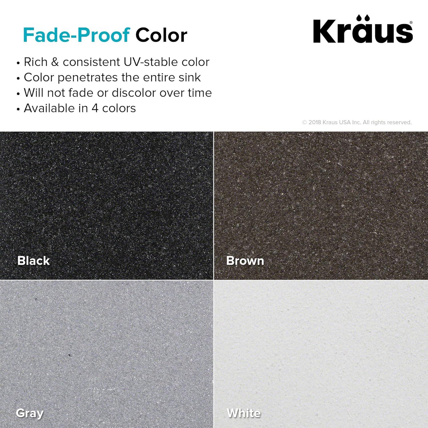 Kraus KRAUS Quarza™ 25" L Dual Mount Single Bowl Granite Kitchen Sink and Strainer KGD-441GREY-PST1-GR