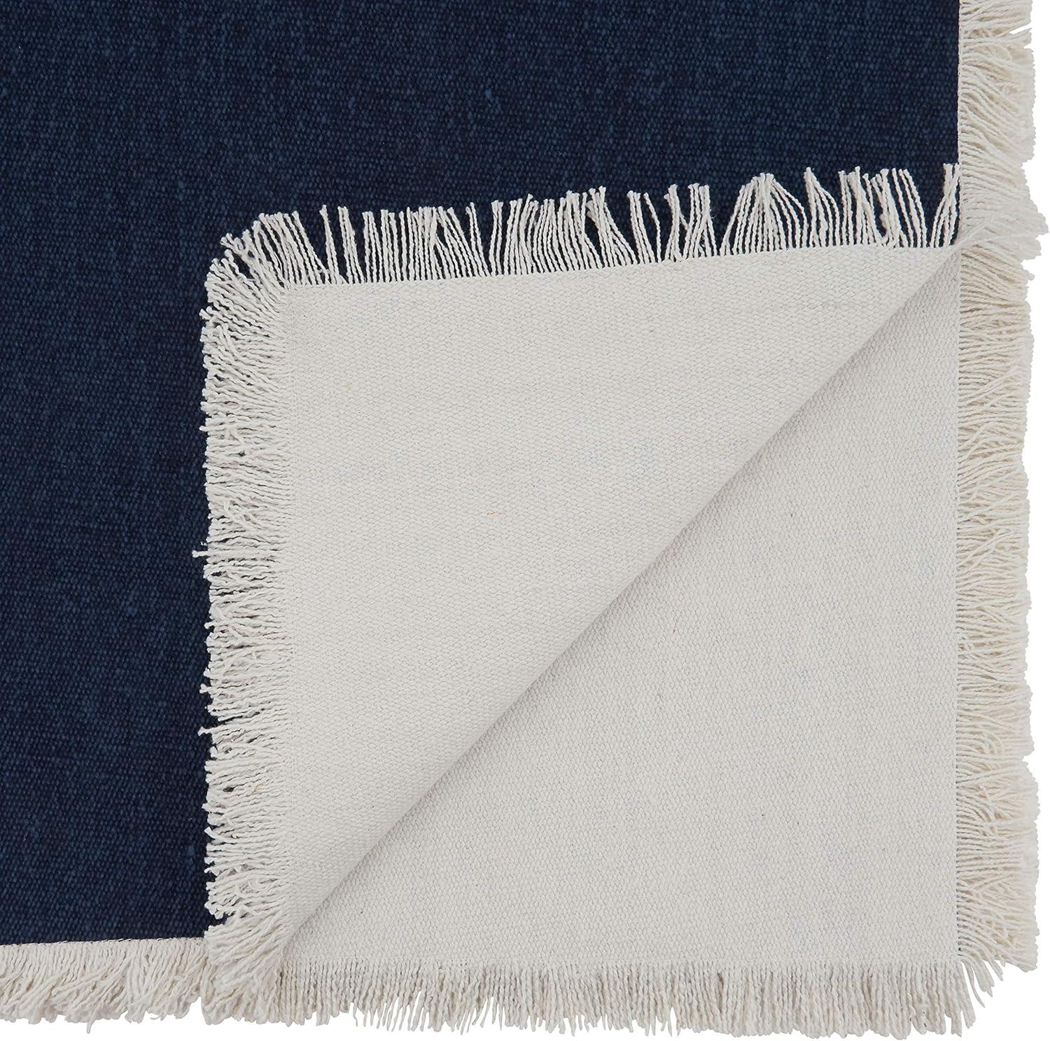 Saro Lifestyle Dining Table Runner With Fringe Borders