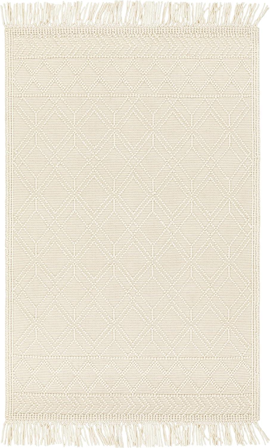 Serene Haven Hand-Knotted Wool Beige Area Rug, 8' x 10'