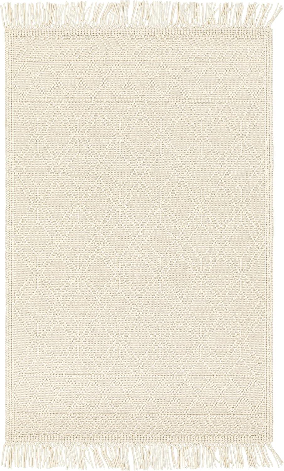 Serene Haven Hand-Knotted Wool Beige Area Rug, 8' x 10'