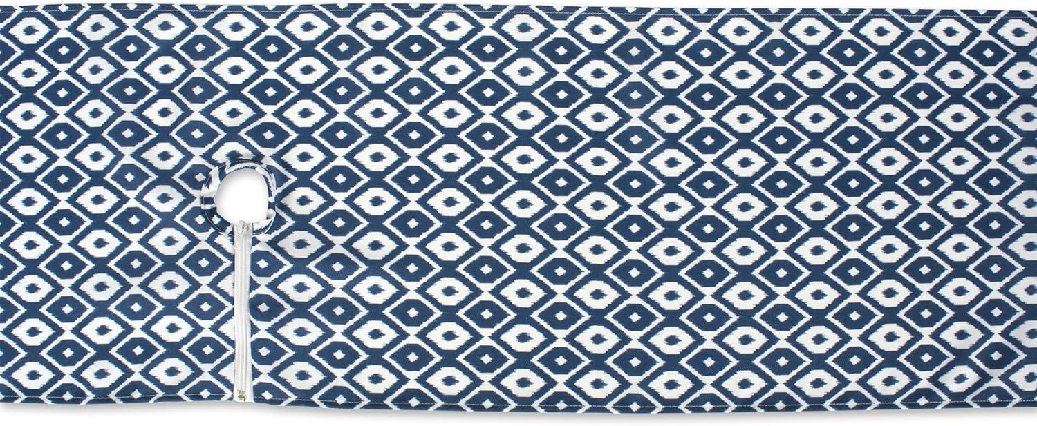 Blue Ikat Polyester Outdoor Table Runner with Zipper, 14x108