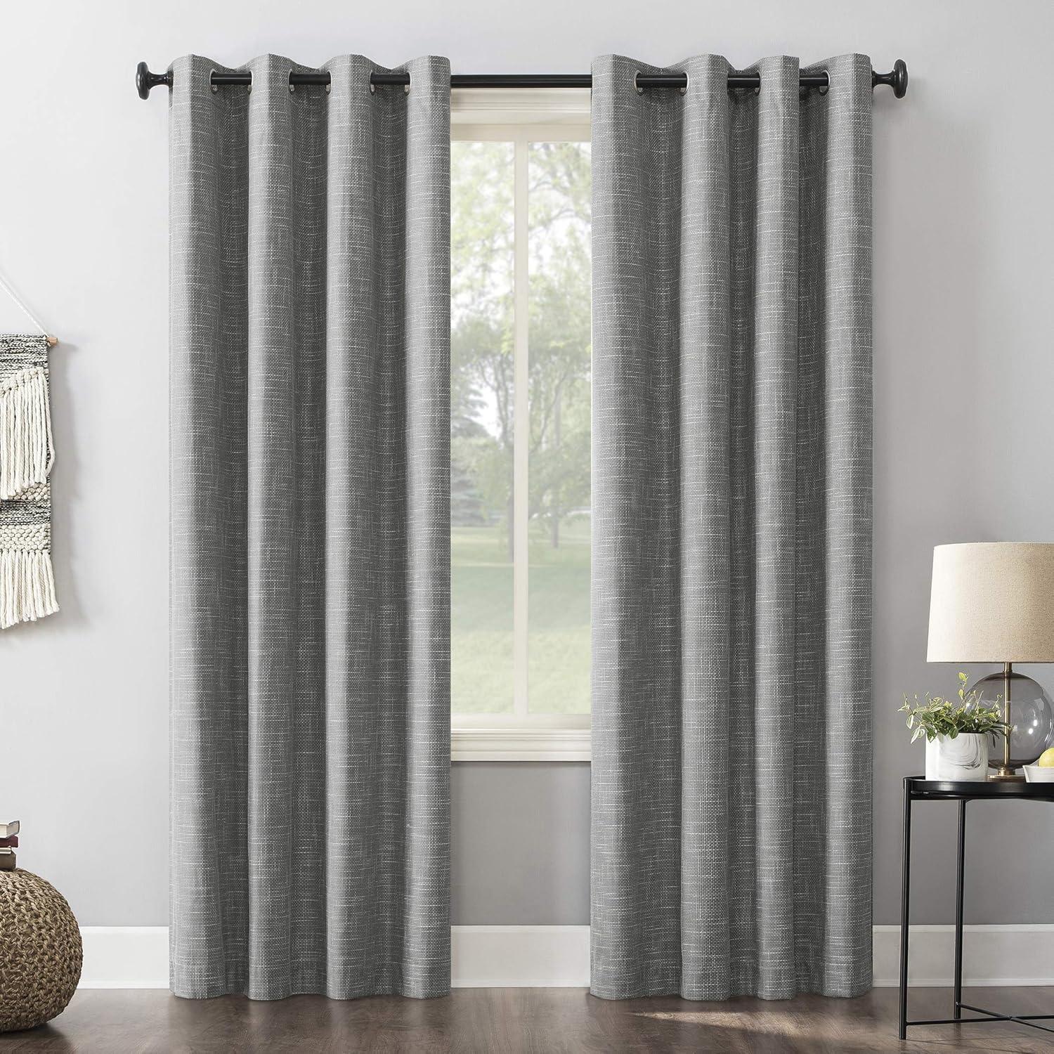 Burlap Weave Thermal Extreme 100% Blackout Grommet Curtain Panel