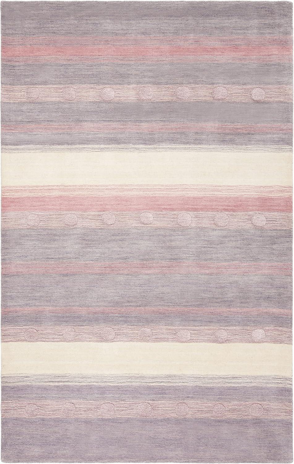 Safavieh Kids SFK801 Hand Loomed Indoor Area Rug - Light Purple/Ivory - 5'x8' - Safavieh