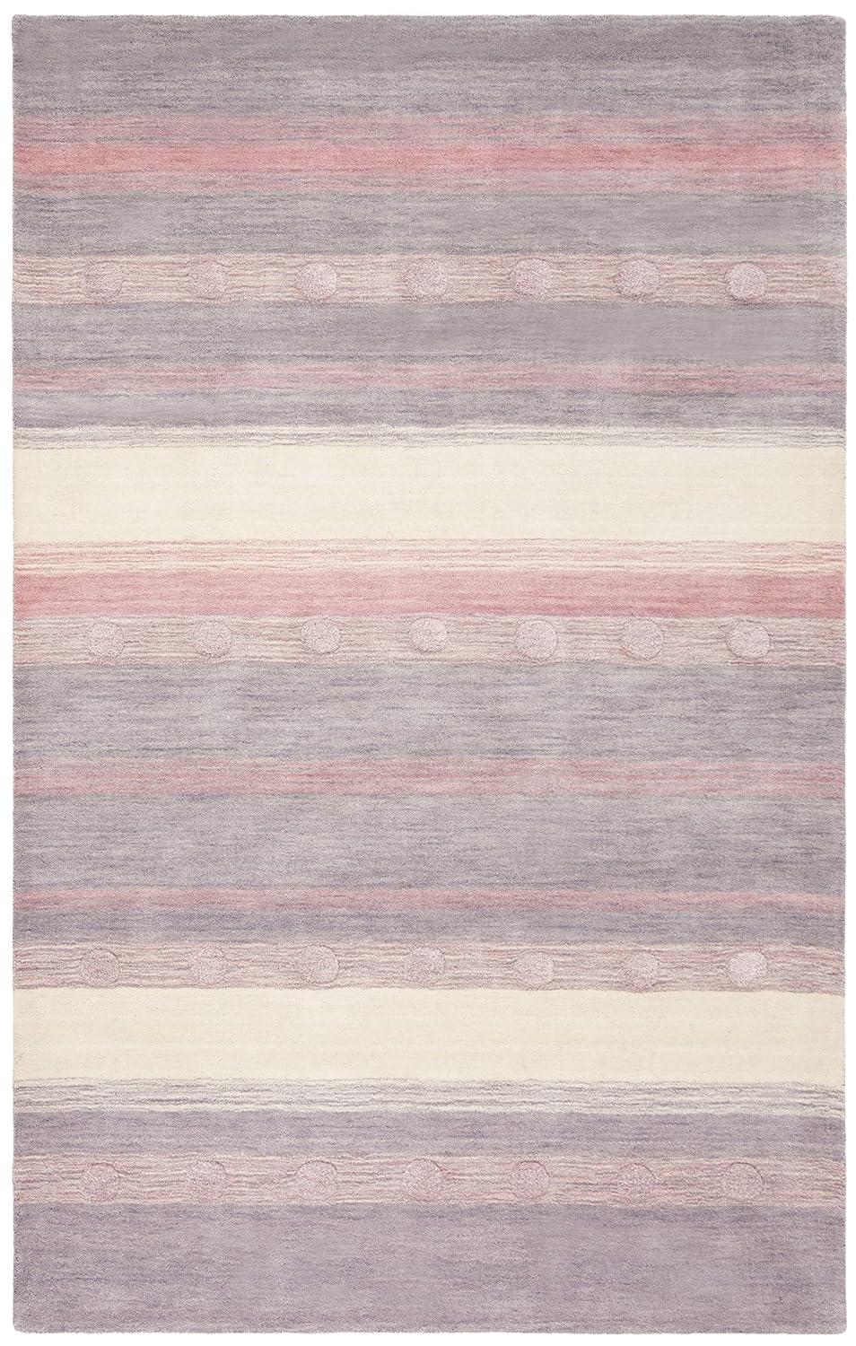 Safavieh Kids SFK801 Hand Loomed Indoor Area Rug - Light Purple/Ivory - 5'x8' - Safavieh