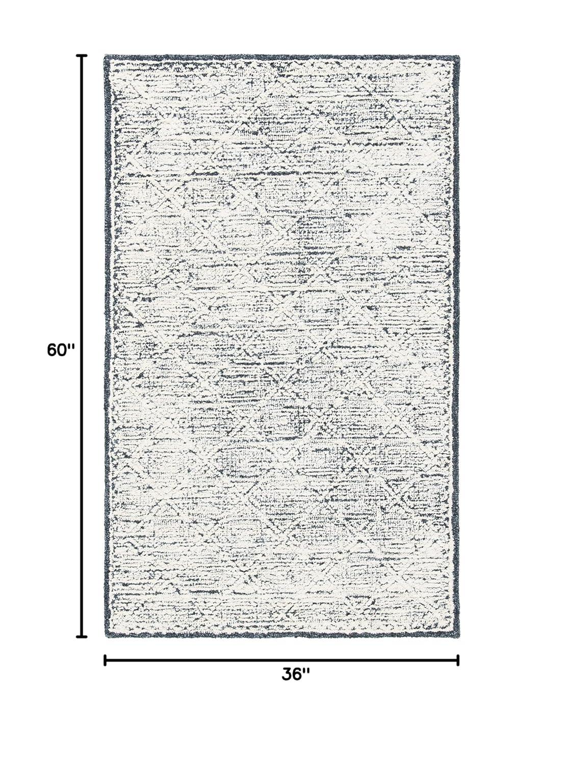 Roslyn ROS801 Hand Tufted Area Rug - Black/Ivory - 3'x5' - Safavieh.