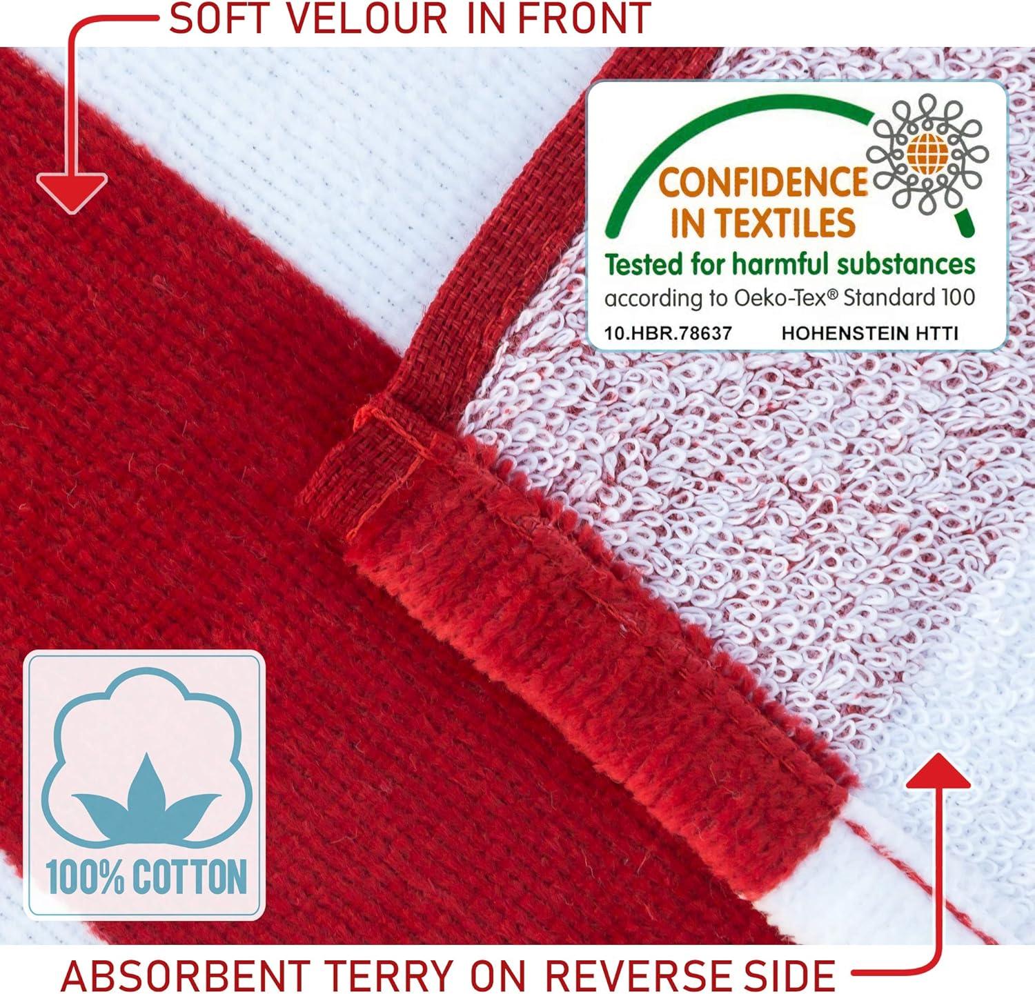 American Flag Beach Towel 30 x 60 inch (76 x 152 cm) USA Patriot 100% Cotton Velour Terry