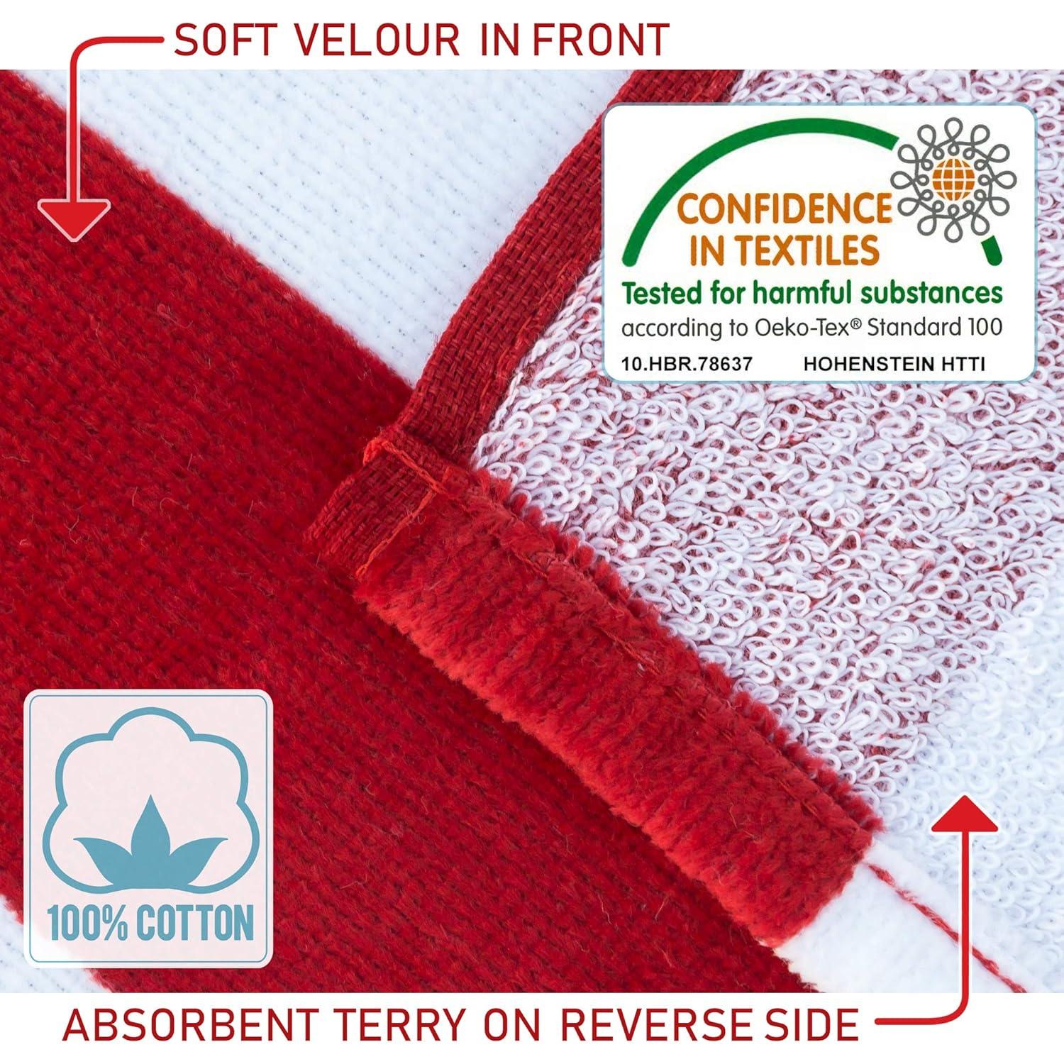 American Flag Beach Towel 30 x 60 inch (76 x 152 cm) USA Patriot 100% Cotton Velour Terry