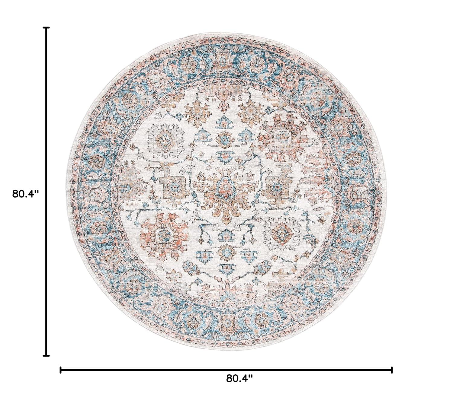 Shivan SHV797 Power Loomed Area Rug - Grey/Blue - 6'7" round - Safavieh.