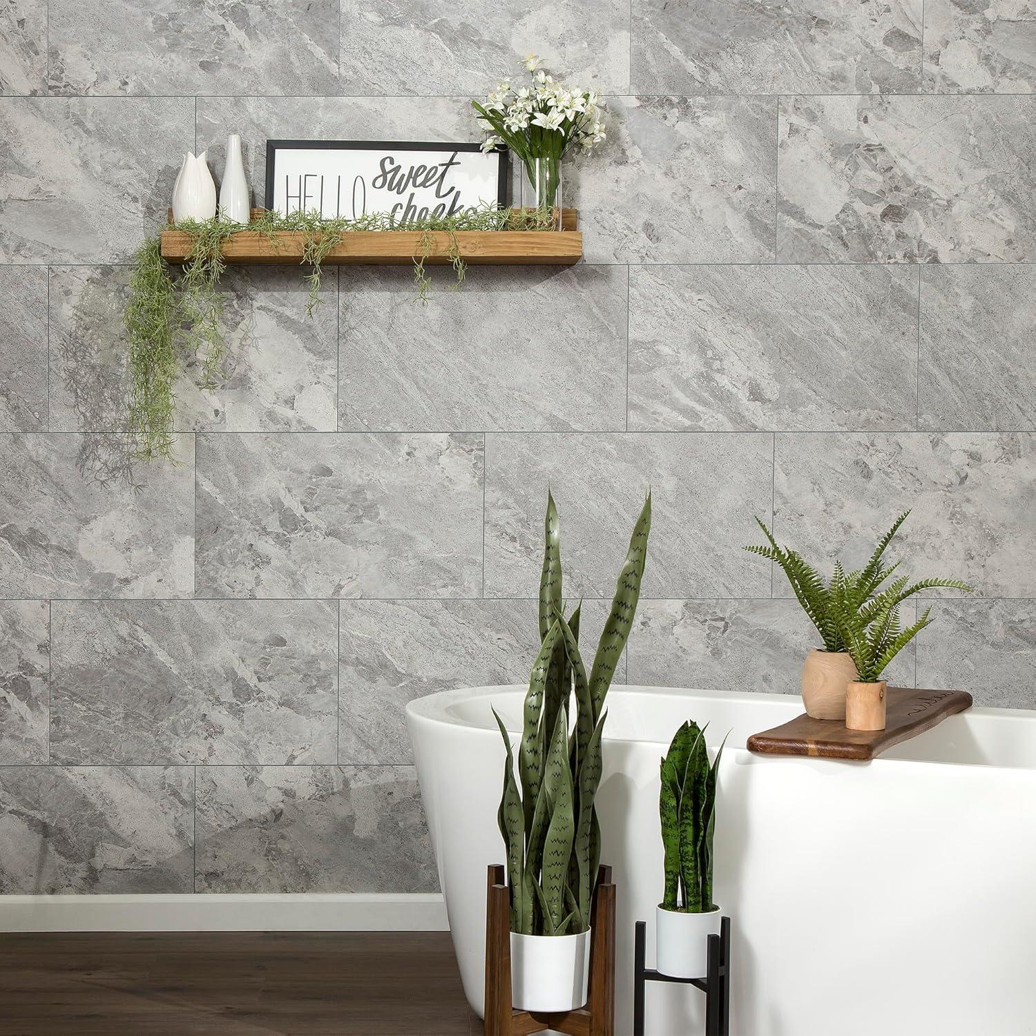 Palisade 25.6 in. x 14.8 in. Interlocking Vinyl Waterproof Wall Tiles