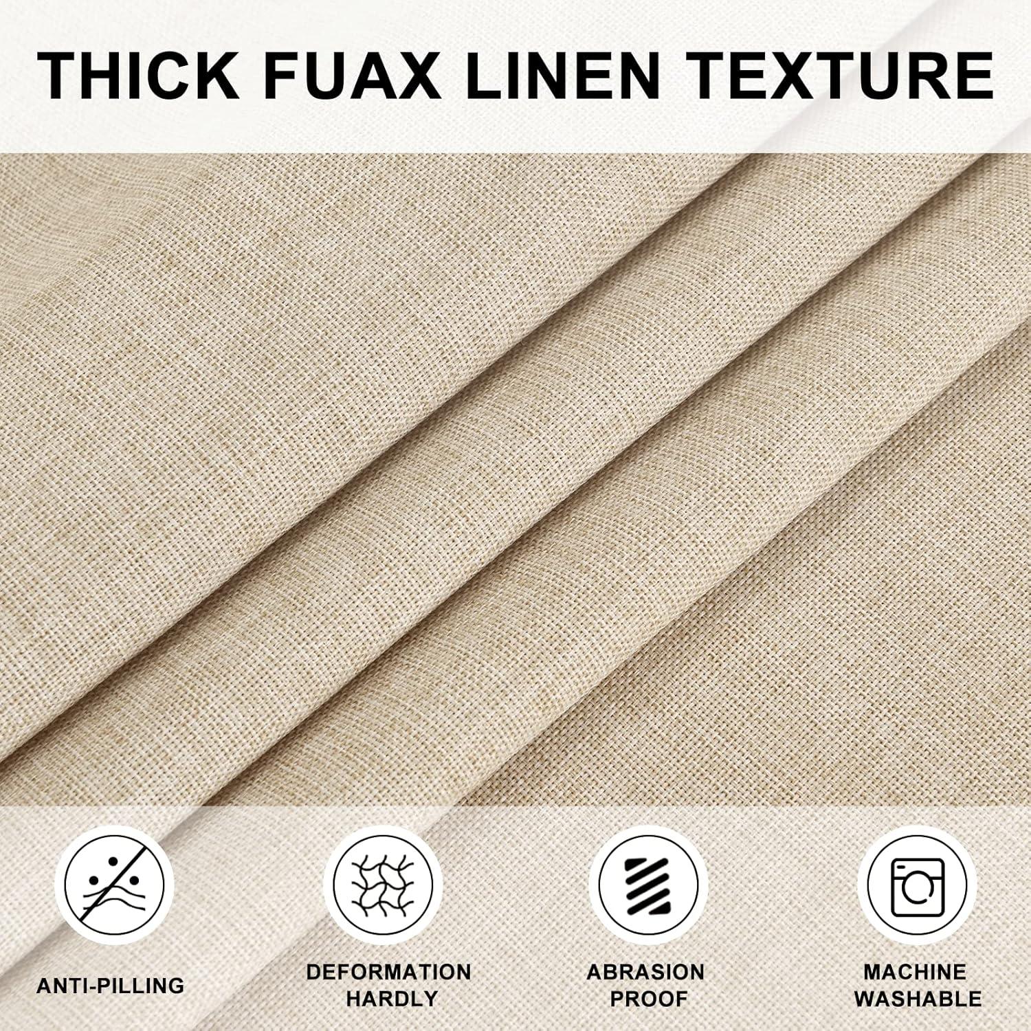 Hokku Designs Round Linen Tablecloth 90 Inch - Wrinkle And Stain Resistant Washable Polyester Fabric Table Cloth For Dining Room Kitchen Party, Beige