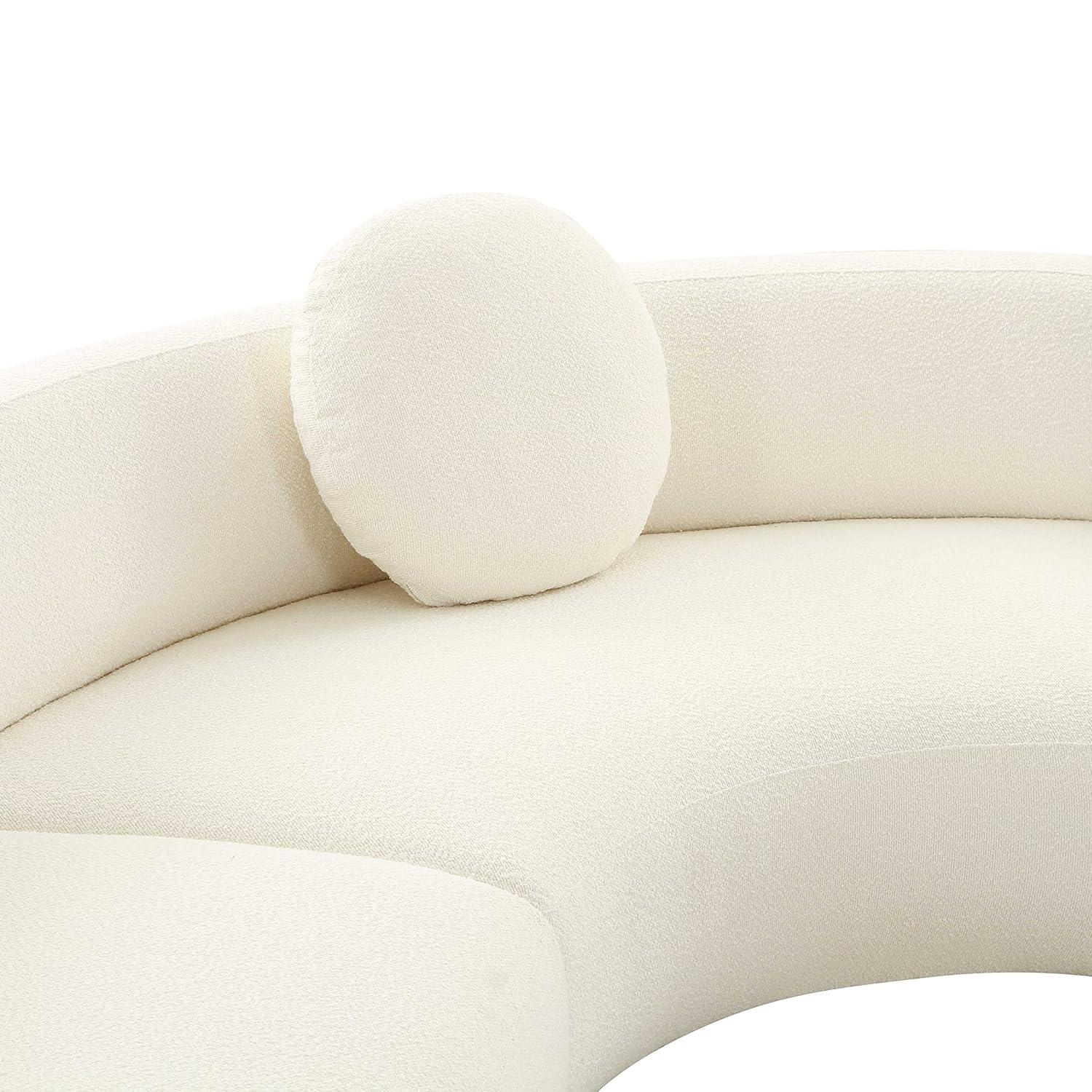 Cream Herringbone Four Piece Sectional with Ottoman
