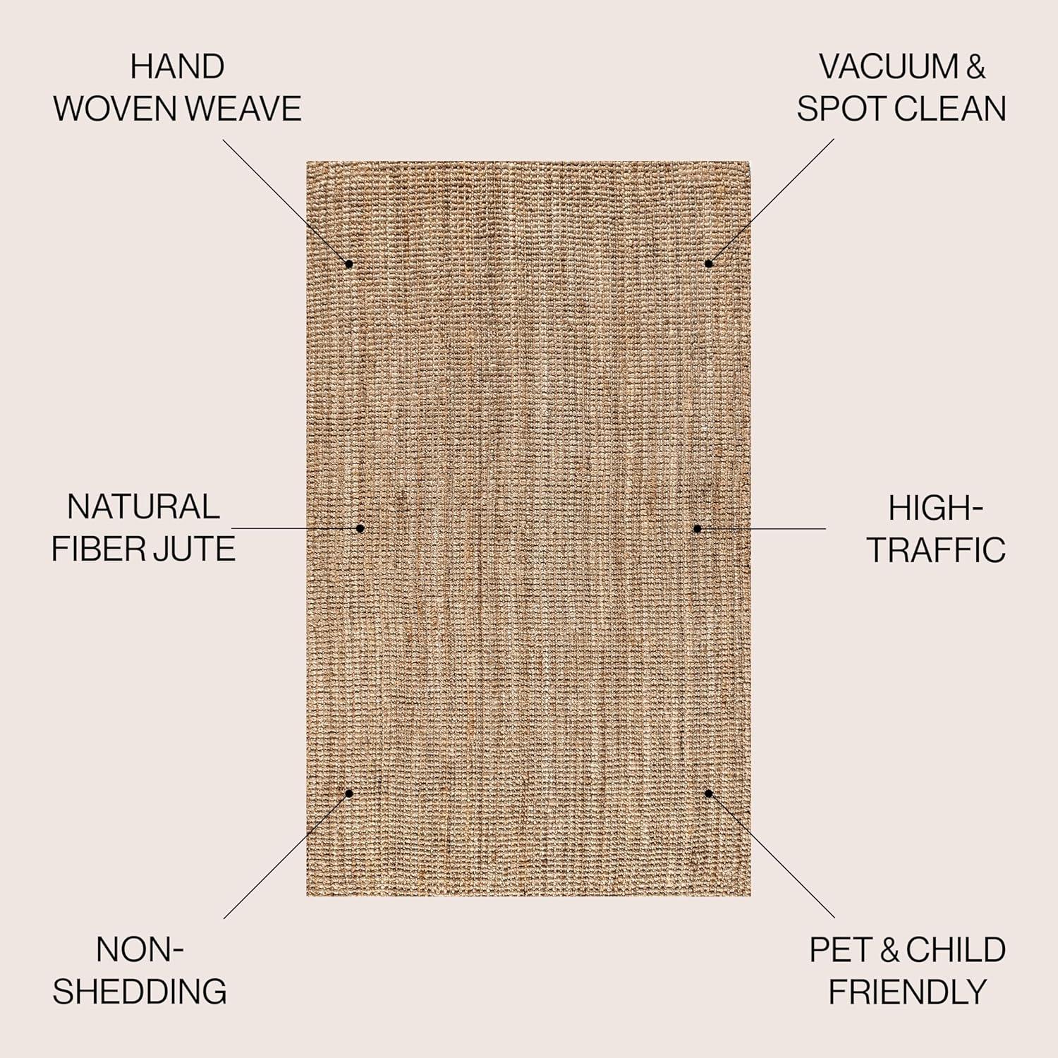 4'x6' Pata Hand Woven Chunky Jute Area Rug, Natural - JONATHAN Y