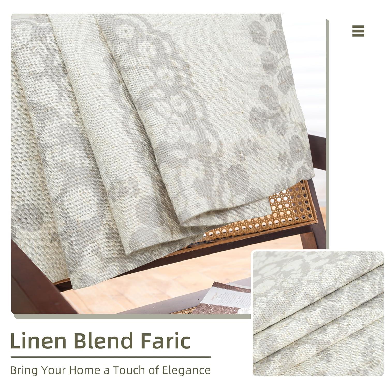 Silver Medallion Thermal Insulated Linen Blend Window Panels