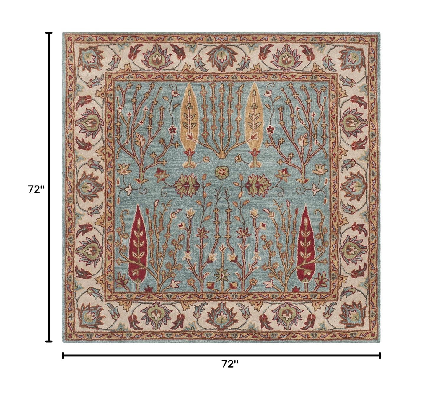 Heritage HG735 Hand Tufted Area Rug - Blue/Ivory - 6'x6' - Safavieh.