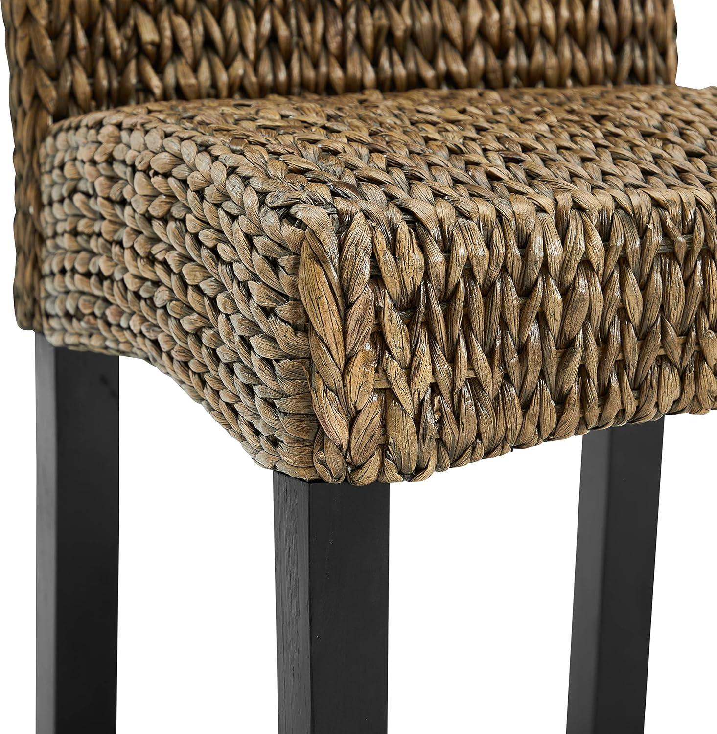 Edgewater High-Back Seagrass & Wood Dining Chair Set, Brown