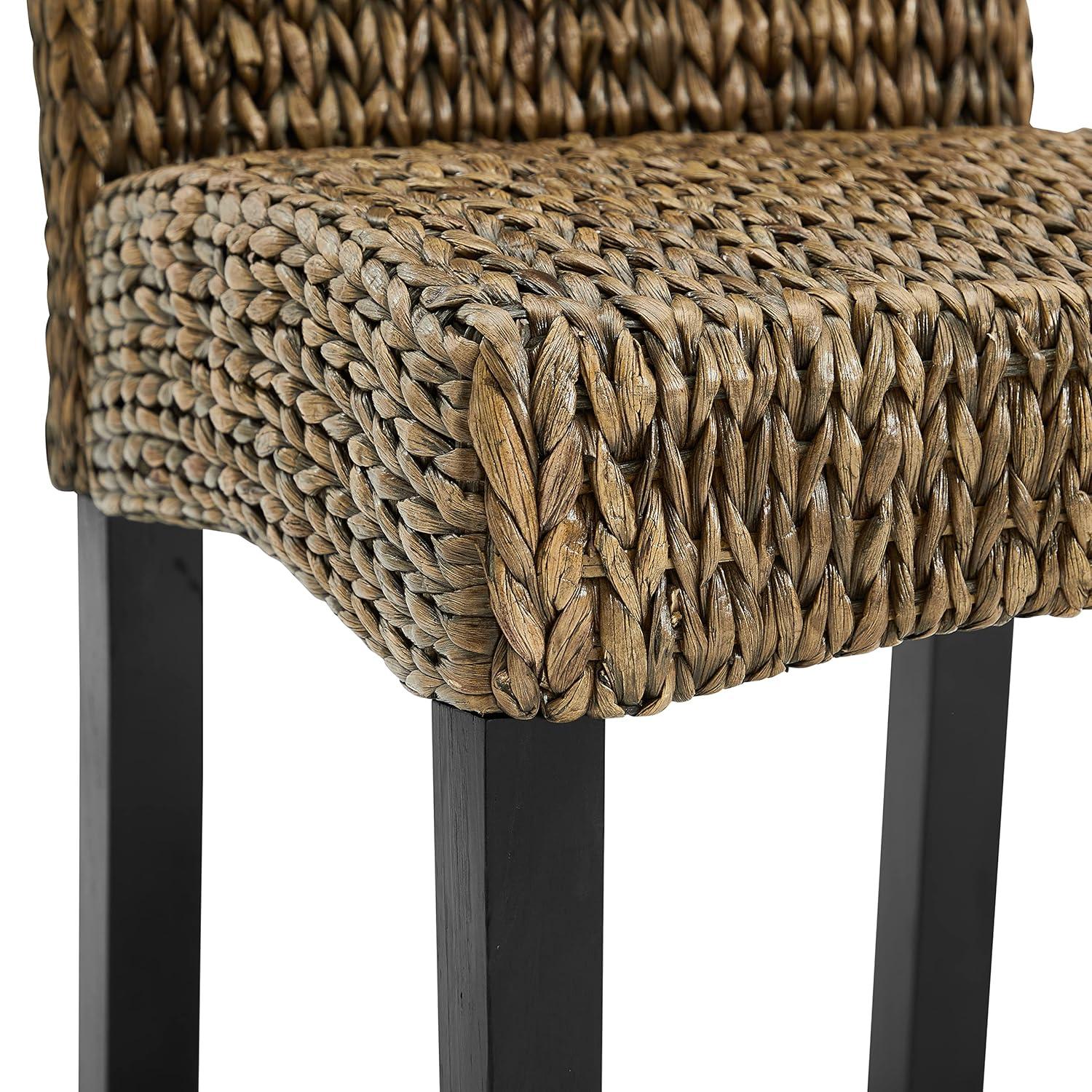 Set of 4 Edgewater Dining Chairs Seagrass/Dark Brown - Crosley
