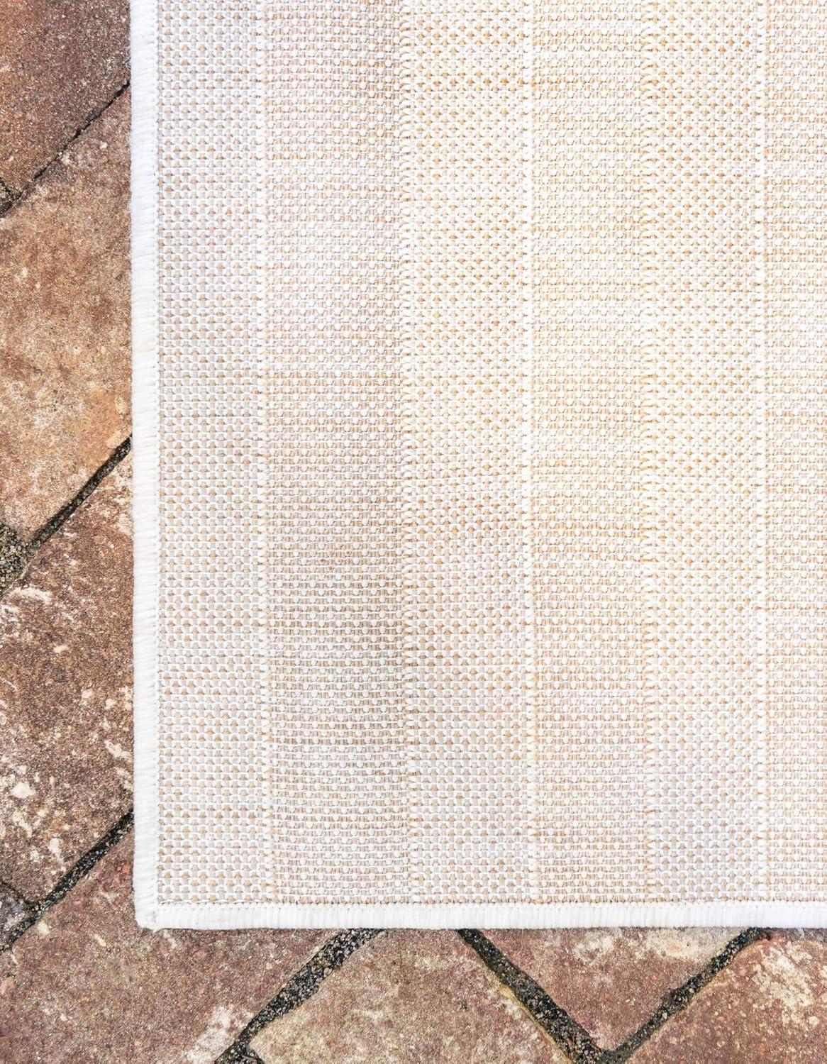 Unique Loom 5' 1 x 8' 0 Rectangle Indoor/Outdoor Striped Taupe Area Rug
