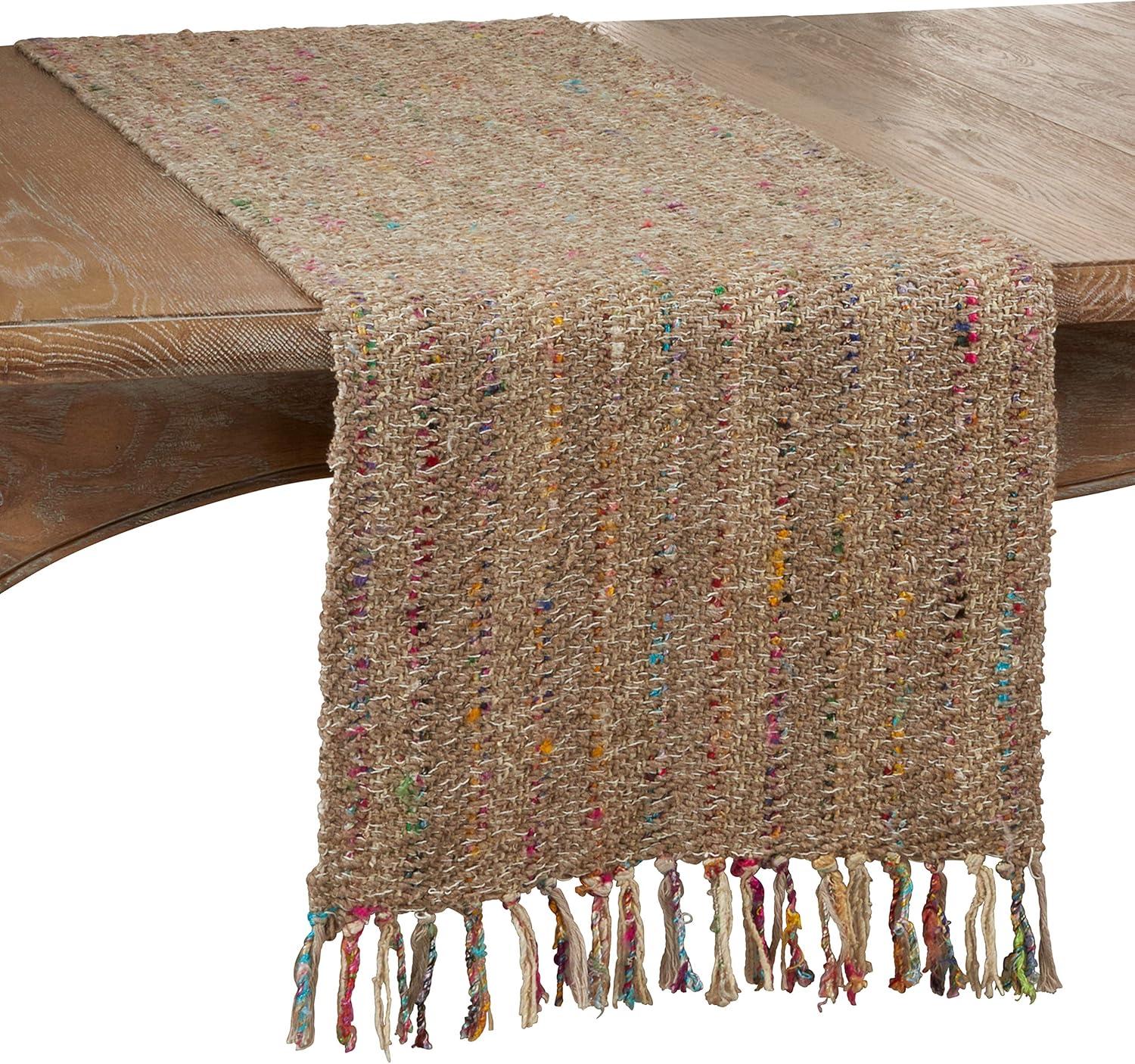 Bohemian Cotton Fringe Brown Table Runner