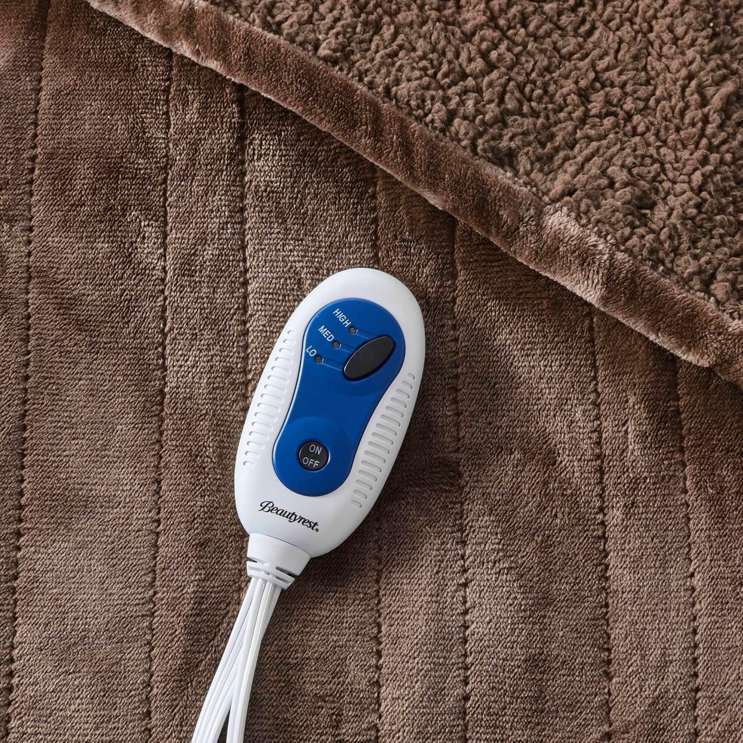 Beautyrest Beautyrest Heated Microlight to Berber Throw