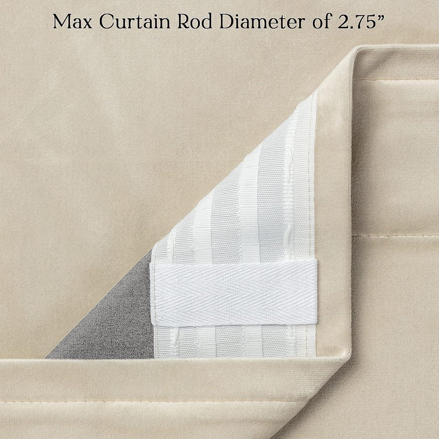 Chanasya 2pk Solid Velvet Room Darkening Blackout Privacy Window Curtain Panels - Set of 2 - 52 x 63 Inches Long - Beige