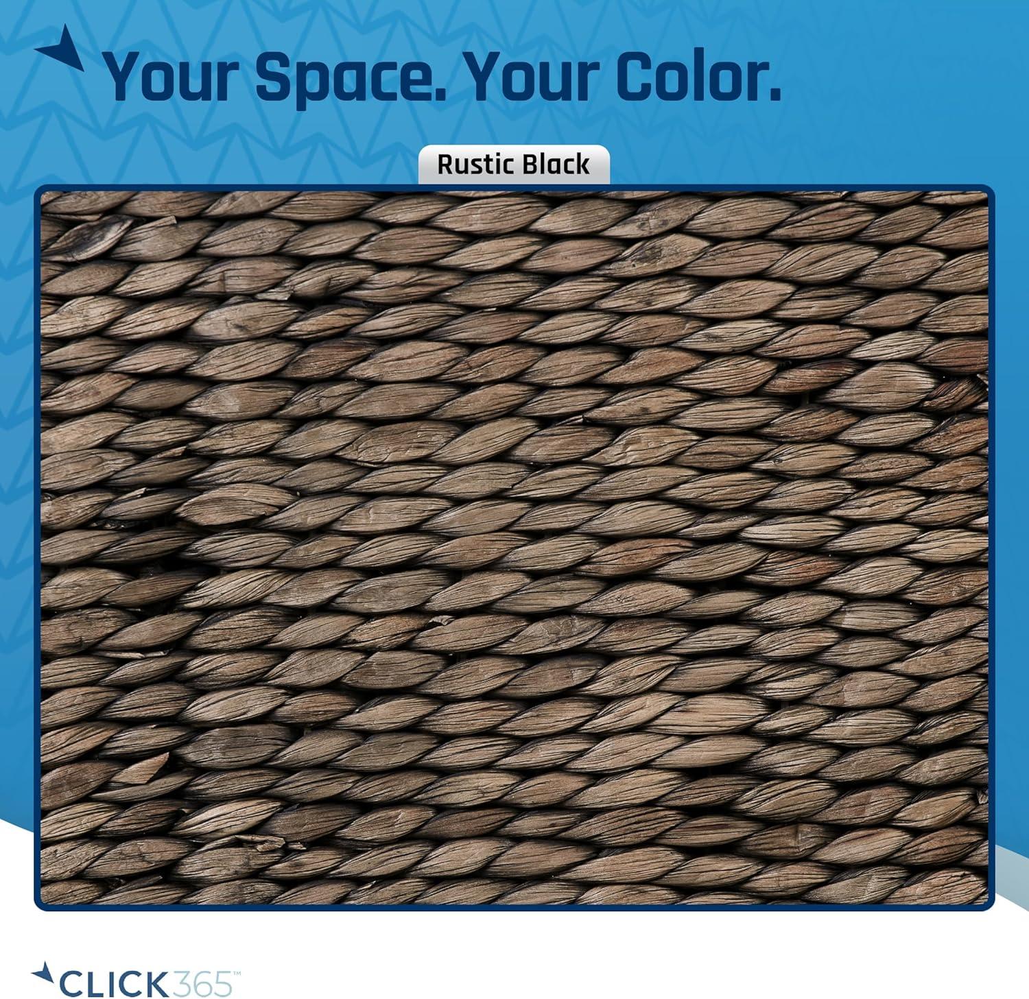 ClickDecor Wilson Storage Trunk Rustic Wicker Black: Farmhouse Style, No Assembly, Anti-Tip Hardware, 18x30x16"