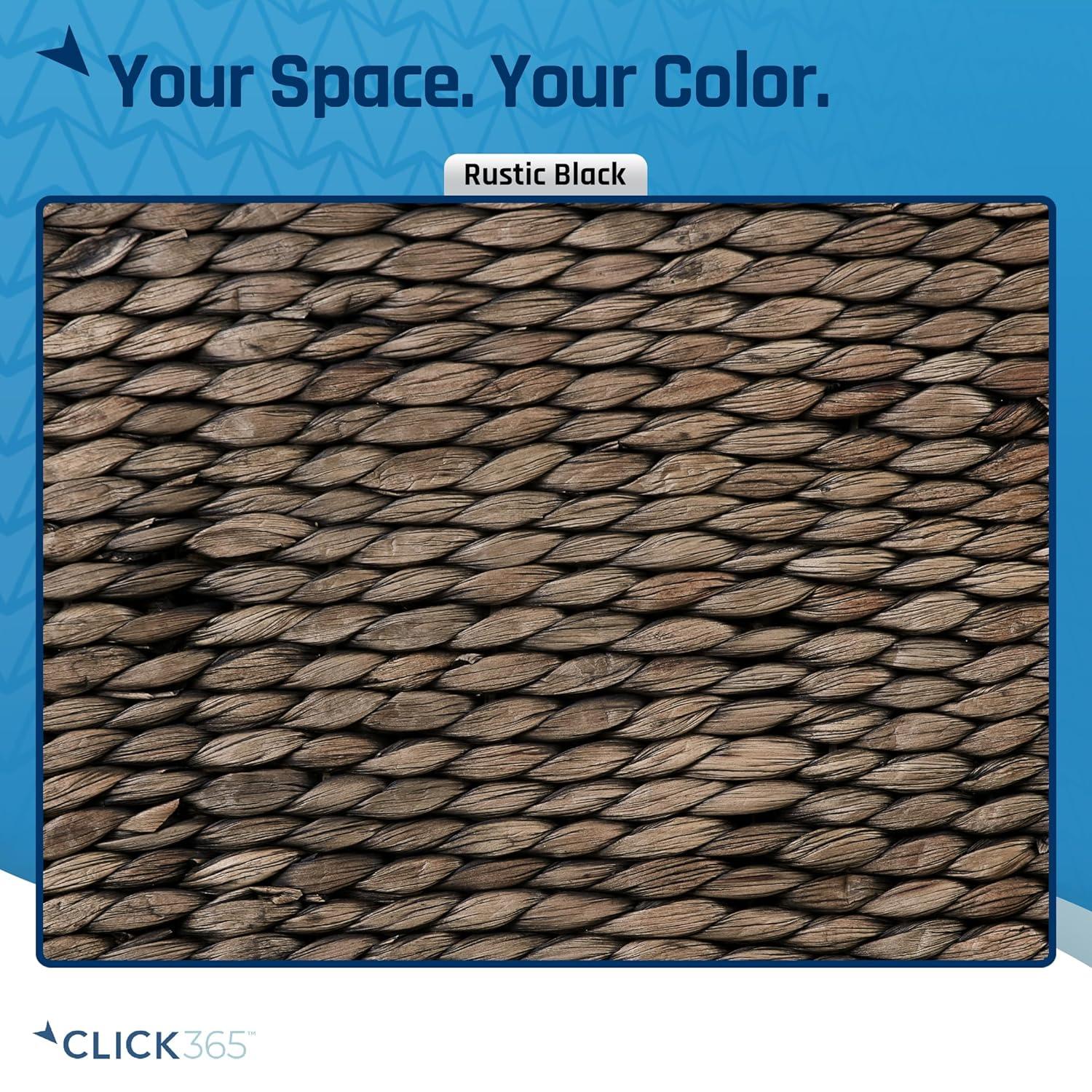 ClickDecor Wilson Storage Trunk Rustic Wicker Black: Farmhouse Style, No Assembly, Anti-Tip Hardware, 18x30x16"