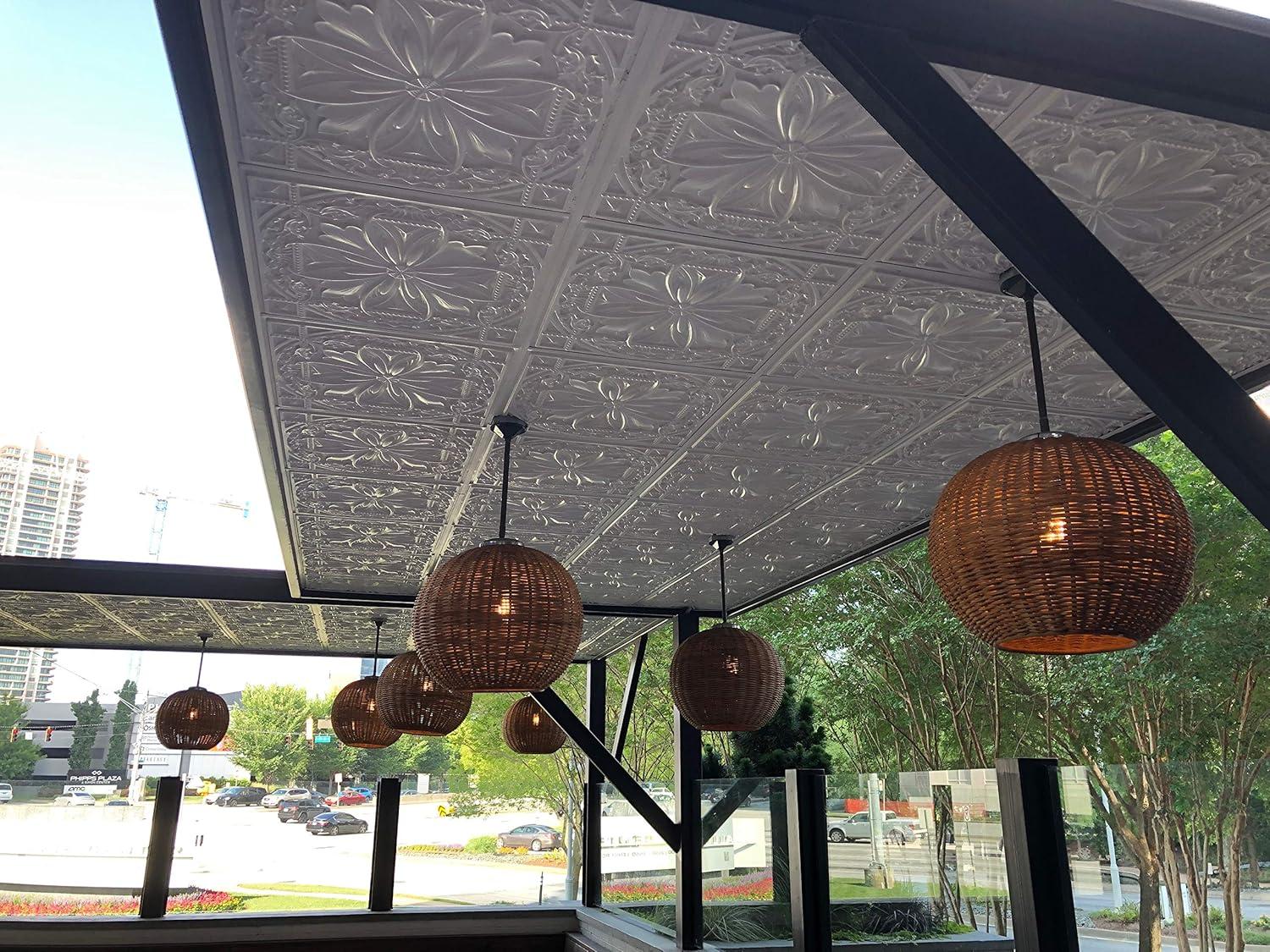 FromPlainToBeautifulInHours Milan 24'' L x 24'' W Textured PVC Drop-In & Glue Up Ceiling Tile Ceiling Tile (Set of 25)