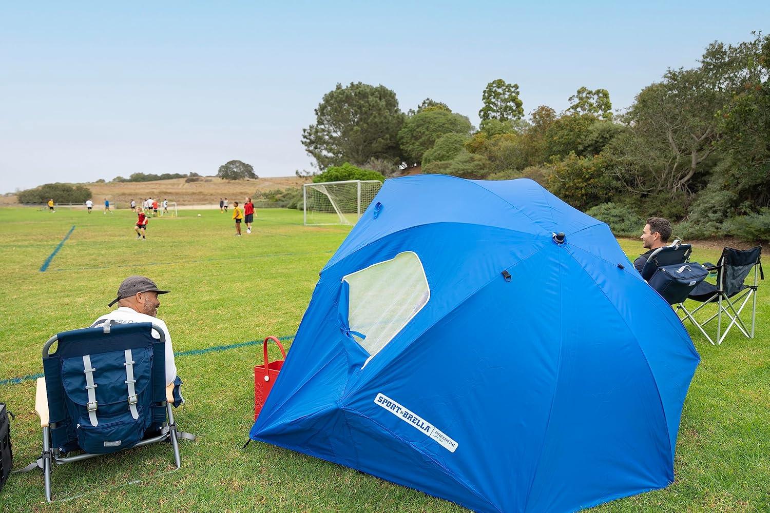 Sport-Brella Blue 8 ft. Tiltable Steel Beach Umbrella