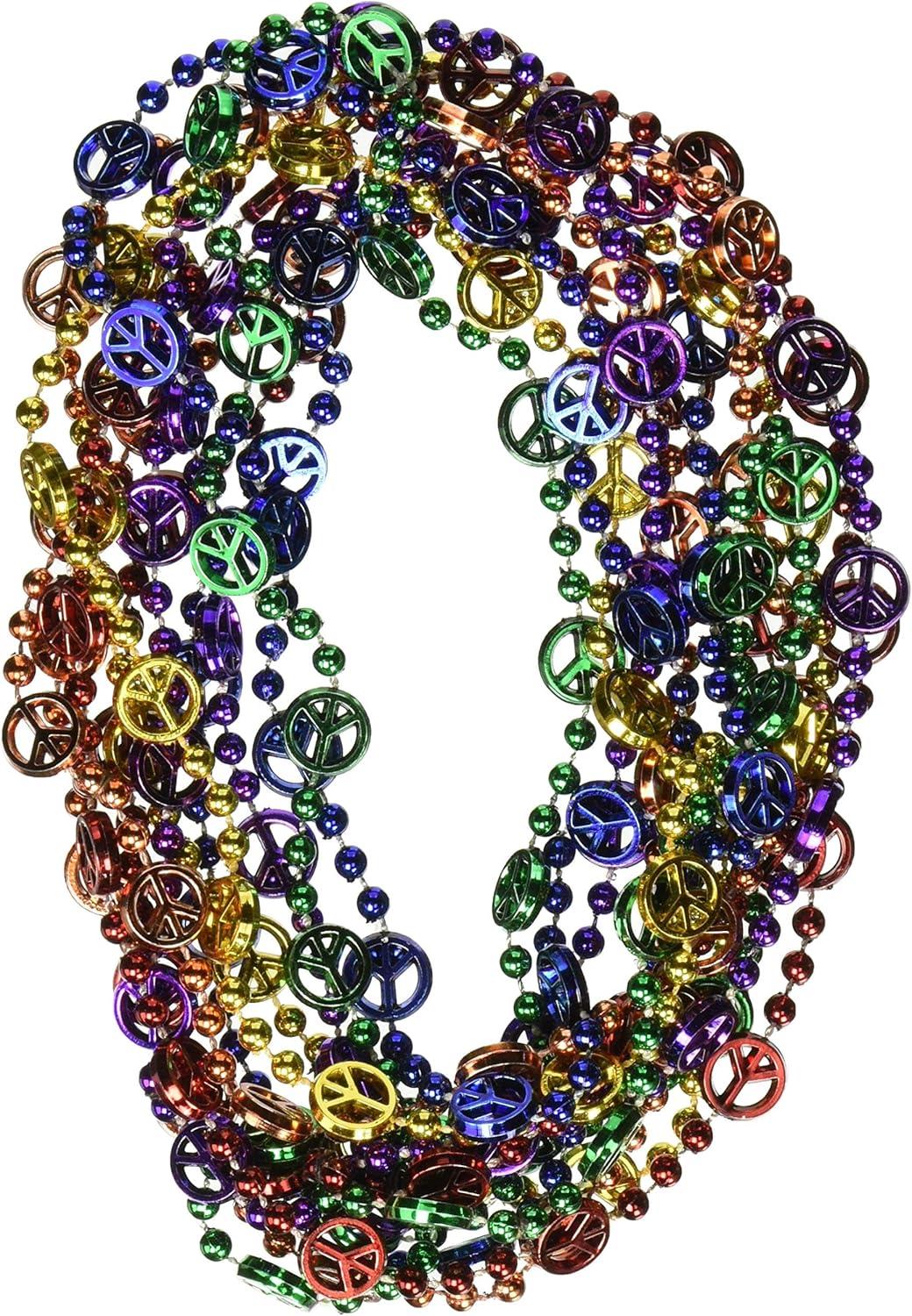 Beistle 33" Beads Necklace Peace Sign 57234