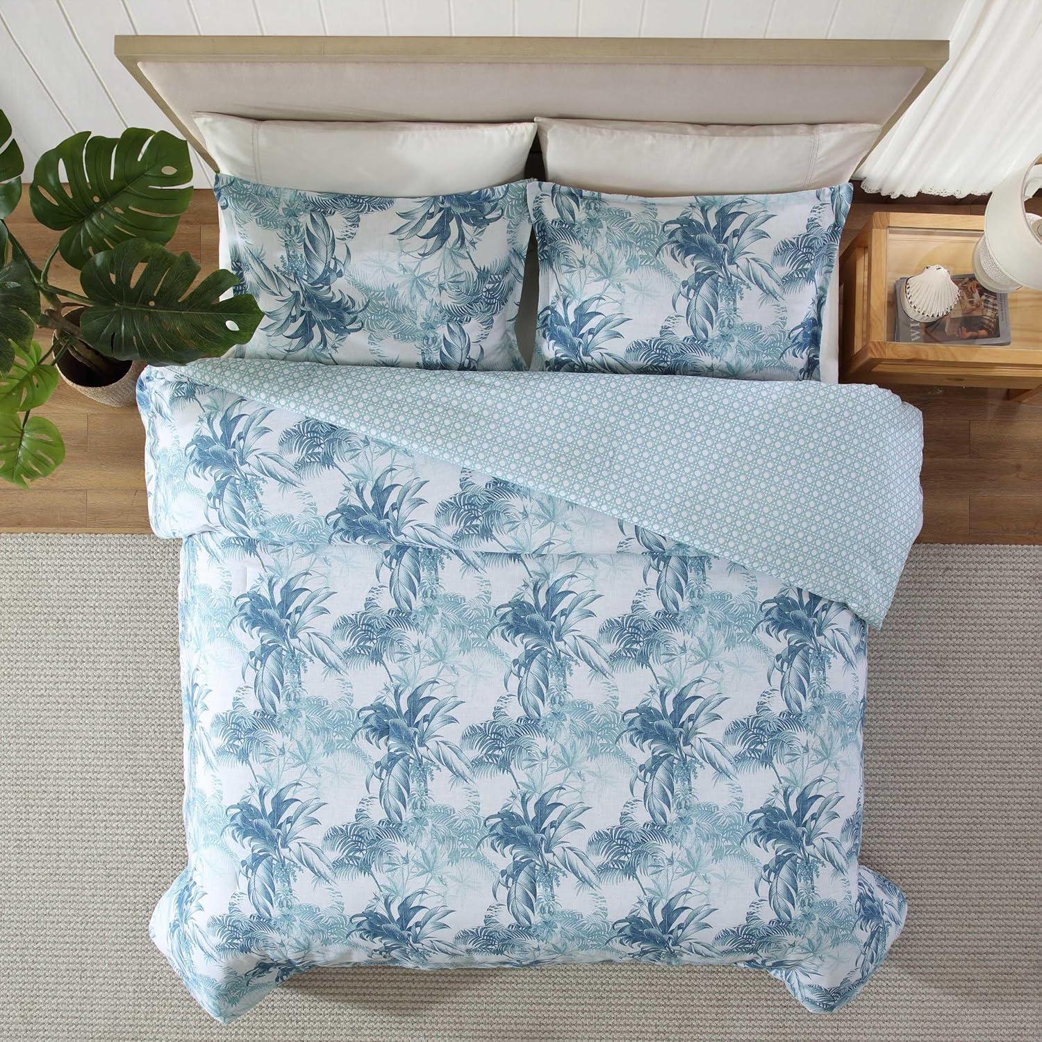 Tommy Bahama Home Tommy Bahama Legacy Palms Cotton Reversible Blue Comforter Set