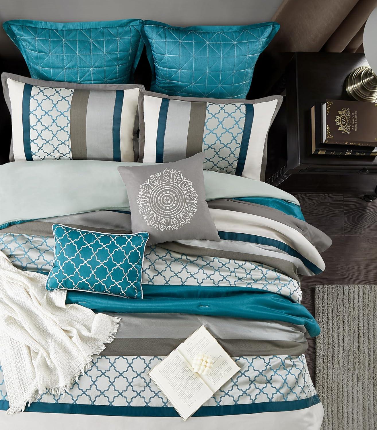 Nanshing America, Inc Avalon Microfiber Modern & Contemporary 8 Piece Comforter Set
