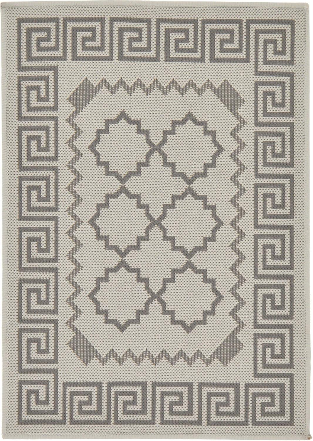 Unique Loom Outdoor Trellis Collection Area Rug - Stars (2' 2" x 3' 1" Rectangle Gray/Silver)