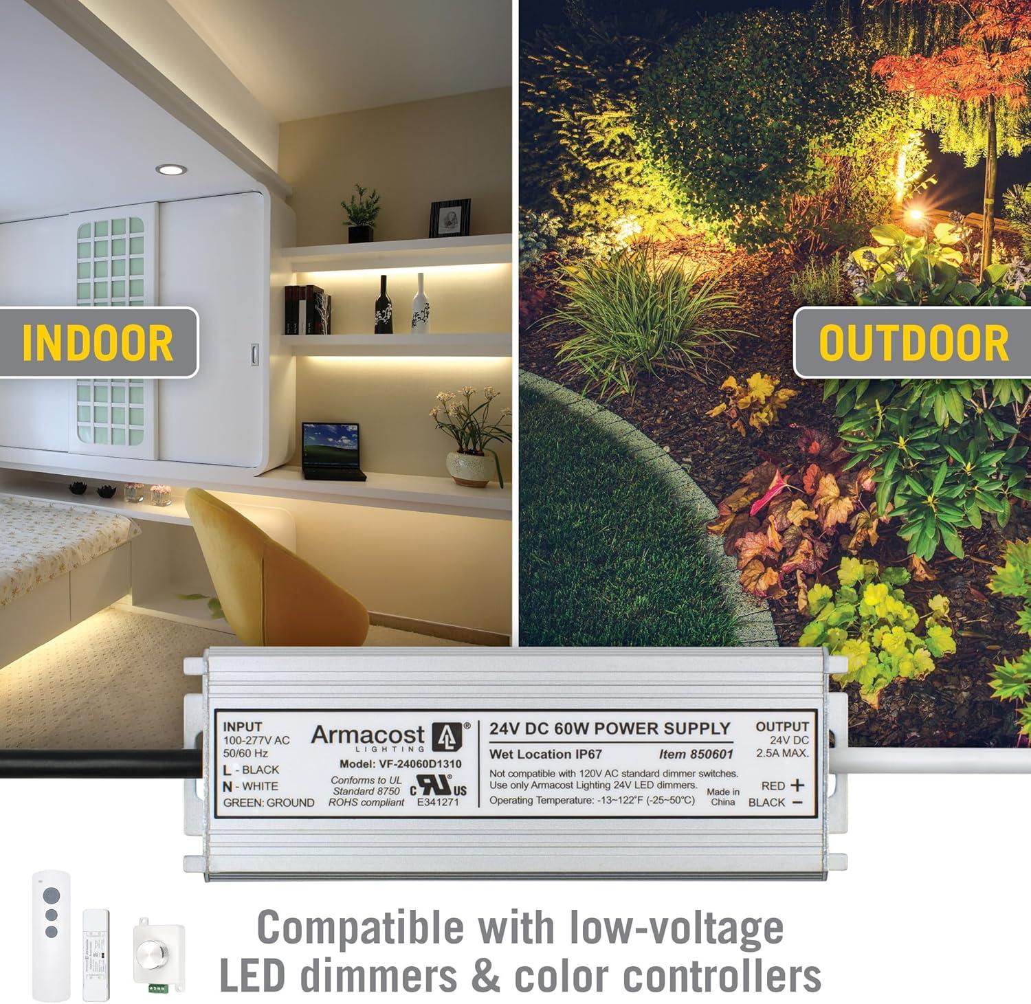 Armacost Lighting Standard Indoor/Outdoor LED Driver 24V DC, Electronic Transformer 850601