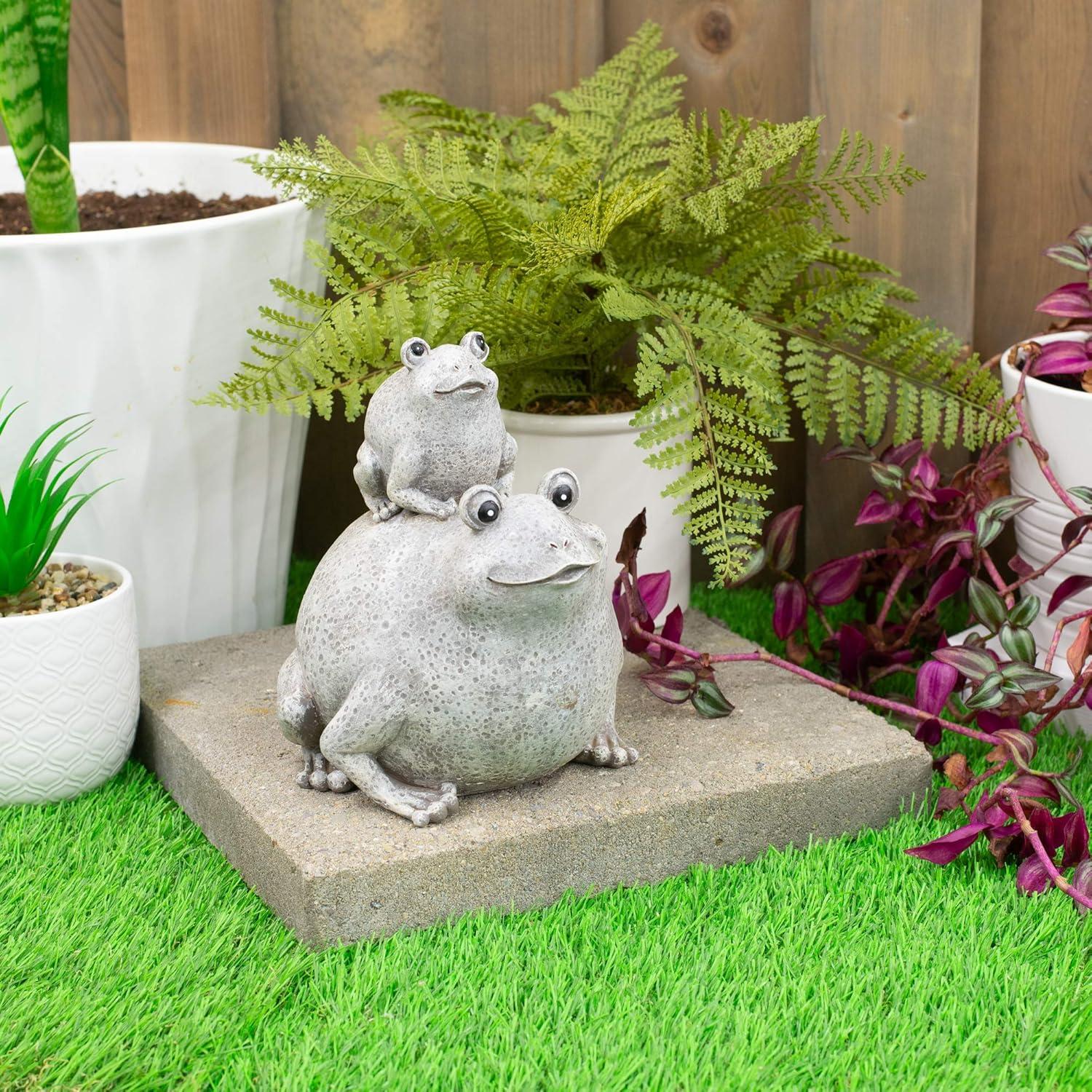 Home & Garden FROG & BABY STATUE Polyresin Summer Spring Decoration 12335