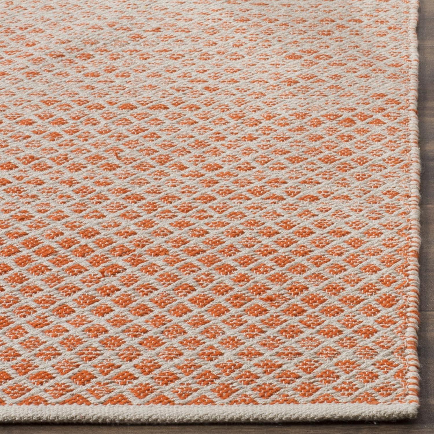 Montauk MTK601 Hand Woven Indoor Area Rug - Orange/Ivory - 6'x6' - Safavieh