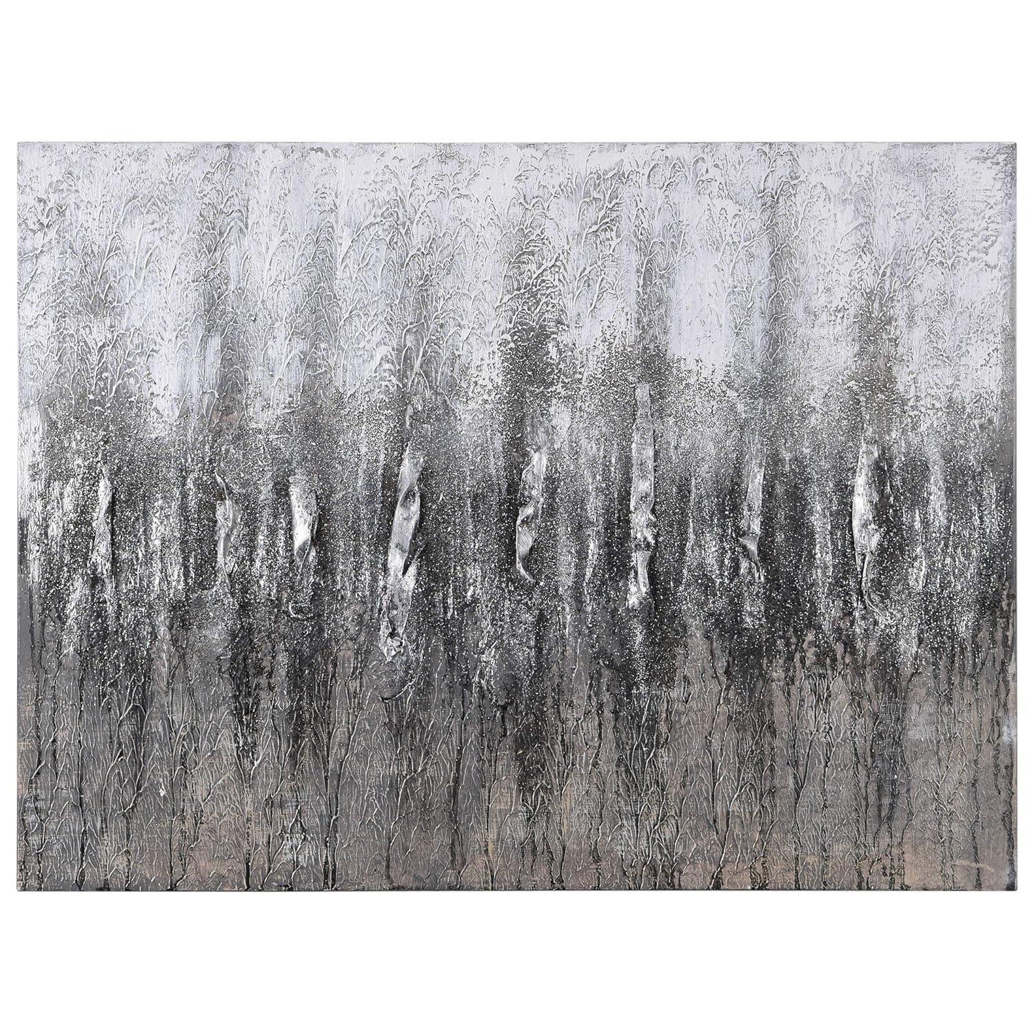 Empire Art Direct Gray Frequency Textured Metallic Hand Painted Wall Art, 30" x 40" x 1.5", Ready to Hang
