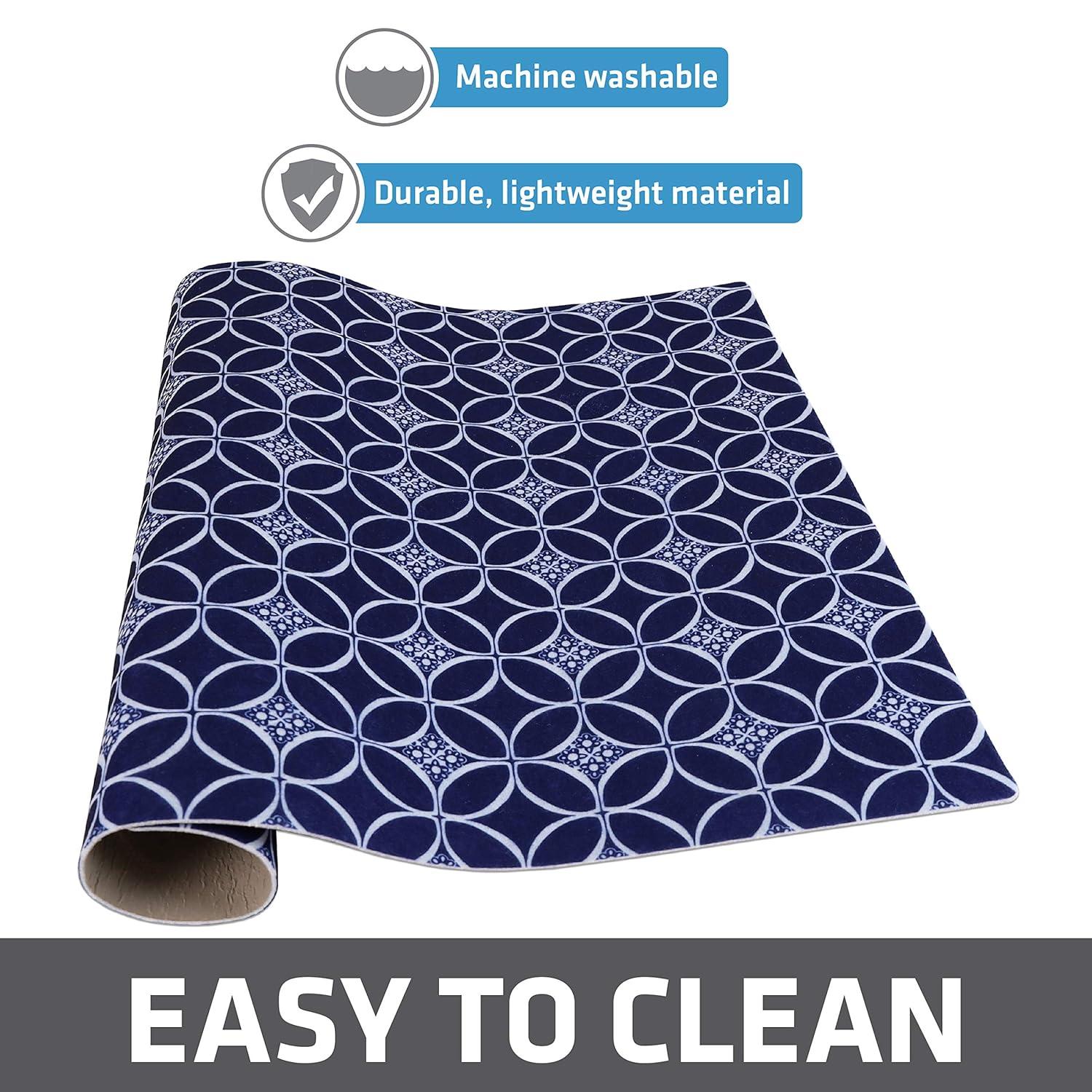 Low-Profile Dish Drying Mat, Drip Pad For Kitchen Counter - Thin/Absorbent/Waterproof/Easy To Clean