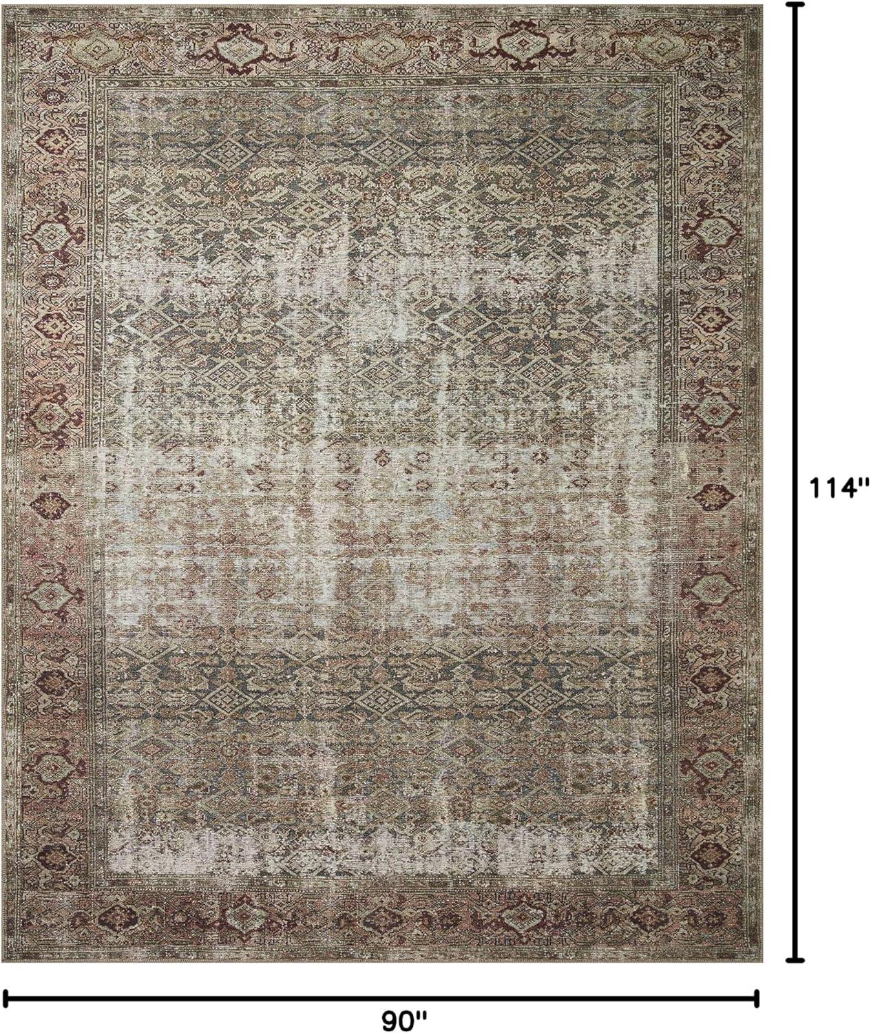 Georgie Oriental Moss/Salmon Area Rug