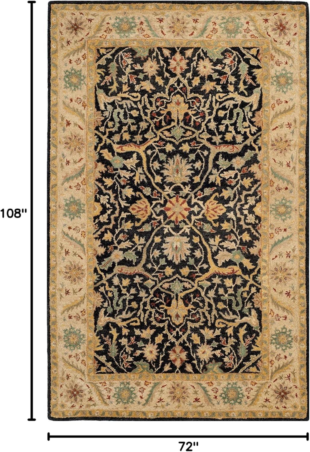 Antiquity AT14 Hand Tufted Indoor Area Rug - Black - 6'x9' - Safavieh