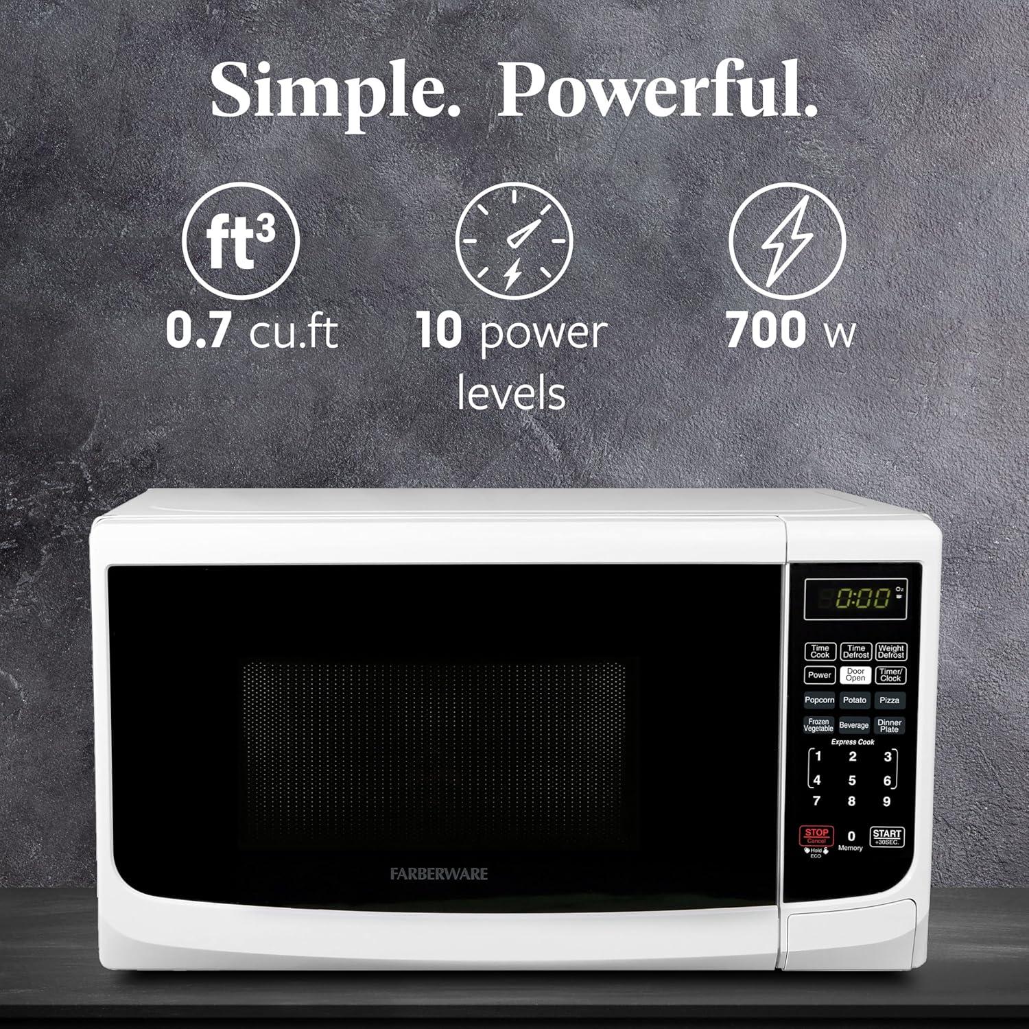 Farberware Farberware Countertop Microwave .7 Cu. Ft. 700-Watt Compact Microwave Oven FMO07ABTWHA