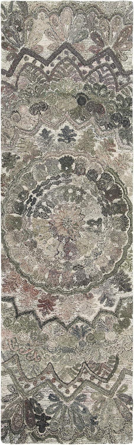 SAFAVIEH Marquee Georgiana Floral Runner Rug, Grey/Multi, 2'3" x 6'