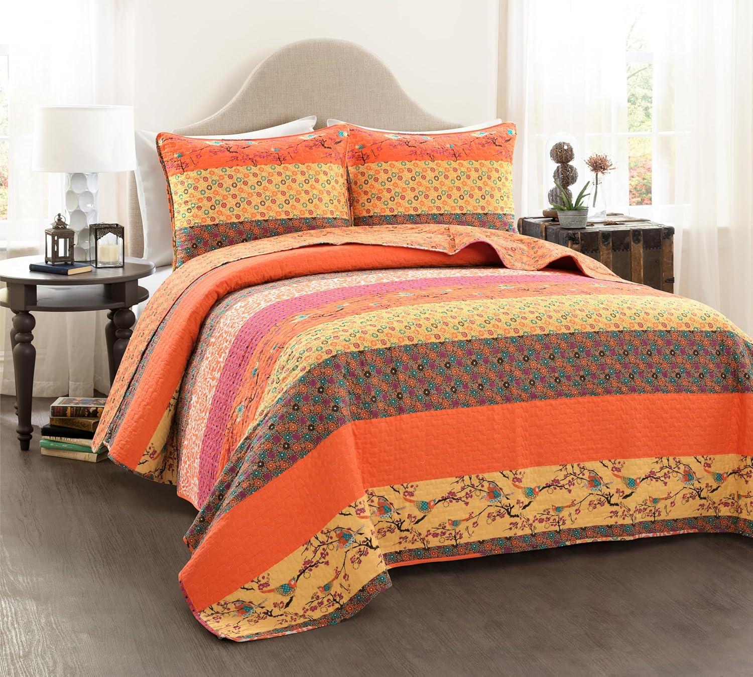 Lush Decor Royal Empire Cotton Reversible 3 Piece Quilt Set