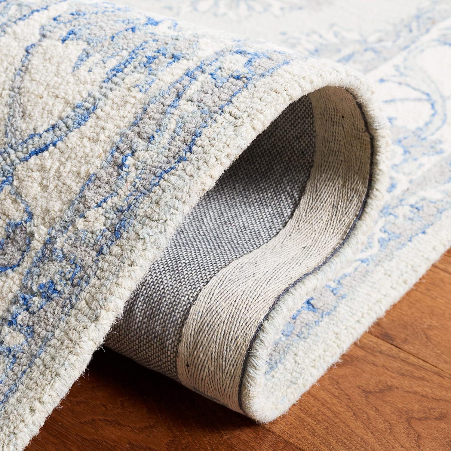 Micro-Loop MLP536 Hand Tufted Indoor Area Rug - Blue/Ivory - 9'x12' - Safavieh