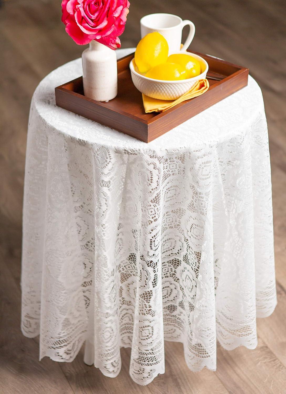 Design Imports  Lace Tablecloth, Vintage, 63" Round