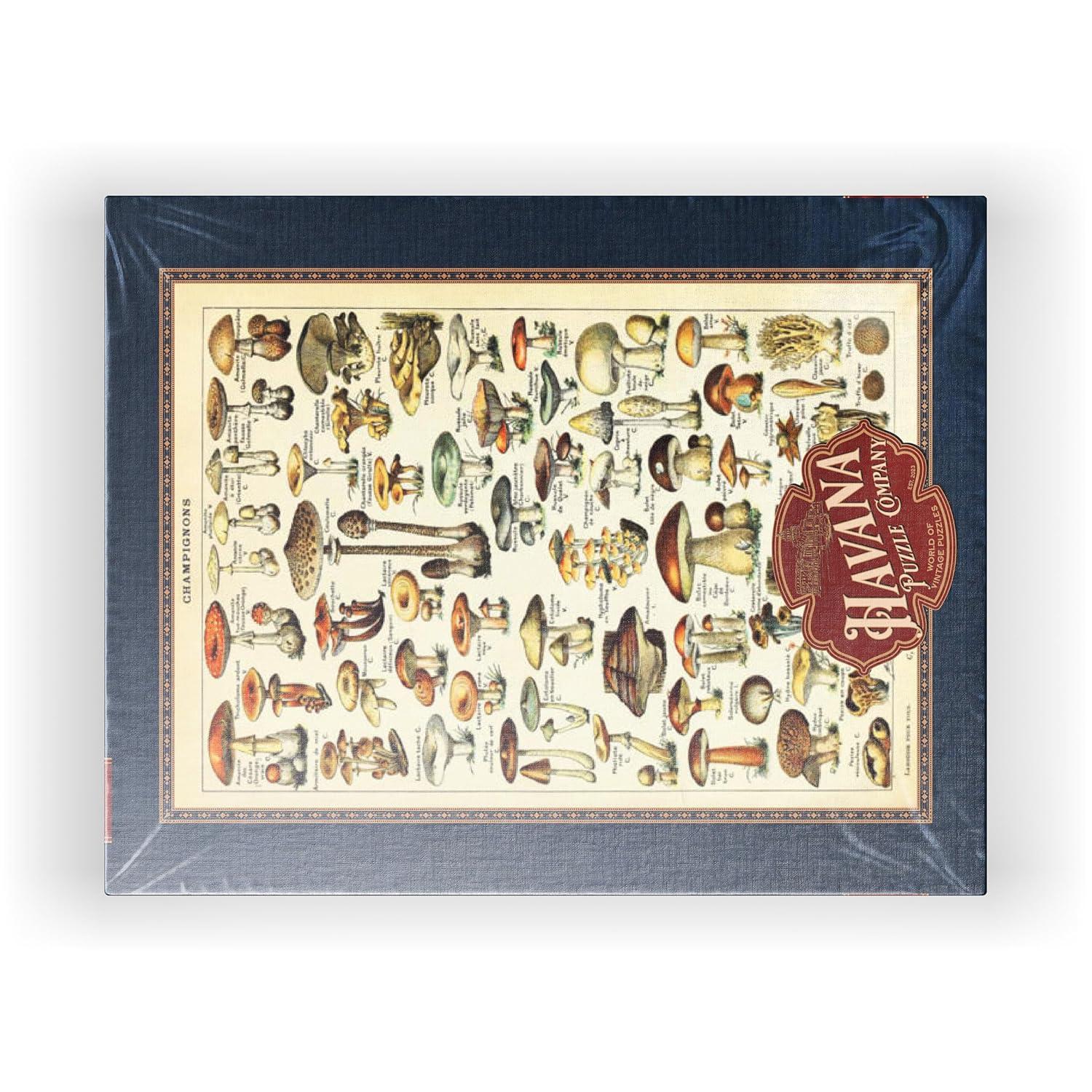 MyPuzzle - Champignons - Mushrooms For All, Vintage Art Poster, Adolphe Millot - Premium 1000 Piece Jigsaw Puzzle for Adults