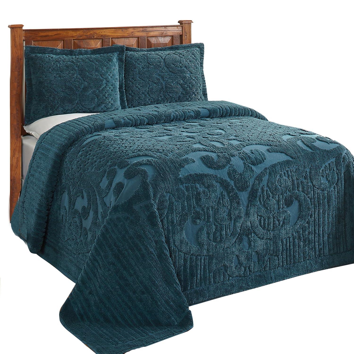 Better Trends Ashton 100% Cotton Chenille Bedspread with Medallion Pattern,  Soft & Breathable Coverlet, Luxurious Bedding for All Seasons, Machine Washable