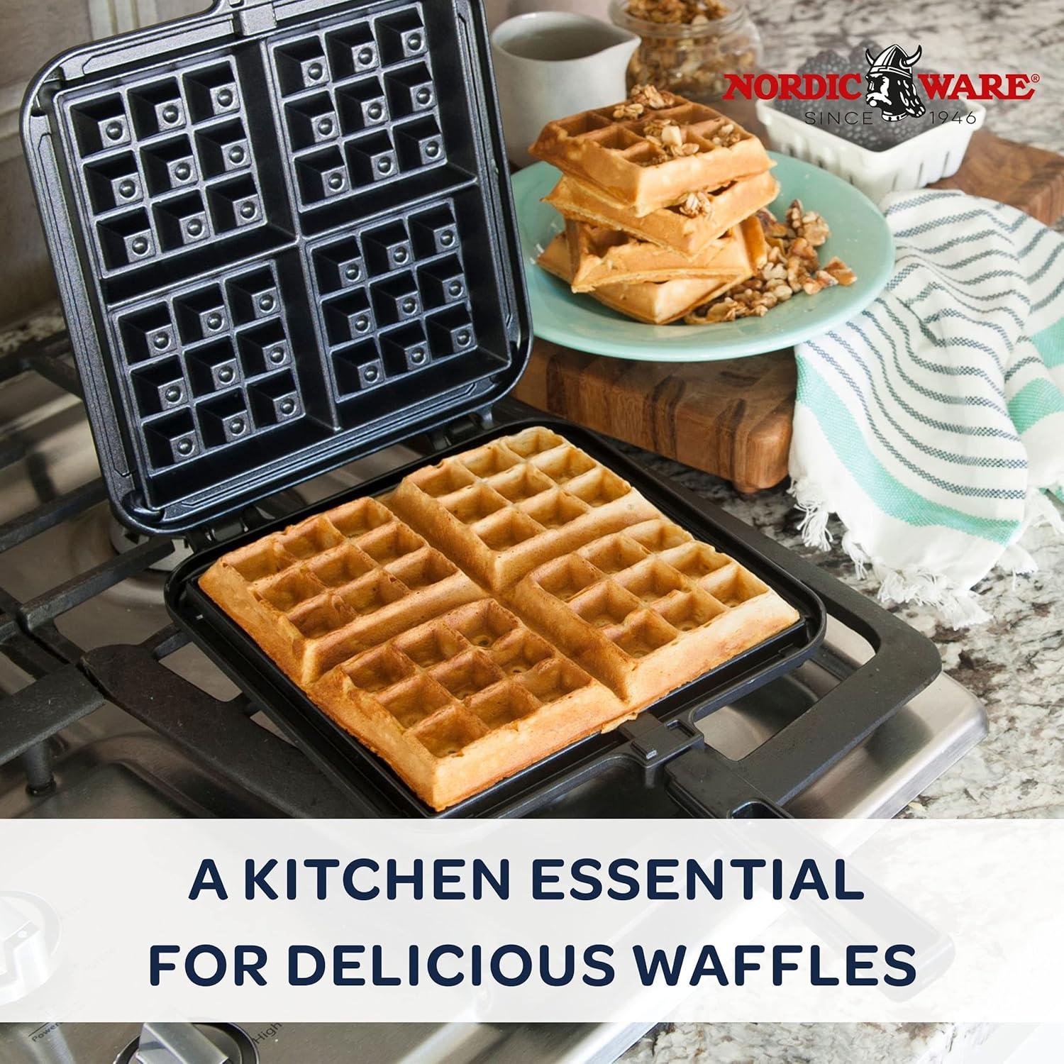 Nordic Ware Cast Aluminum Non-Stick Belgian Waffle Maker