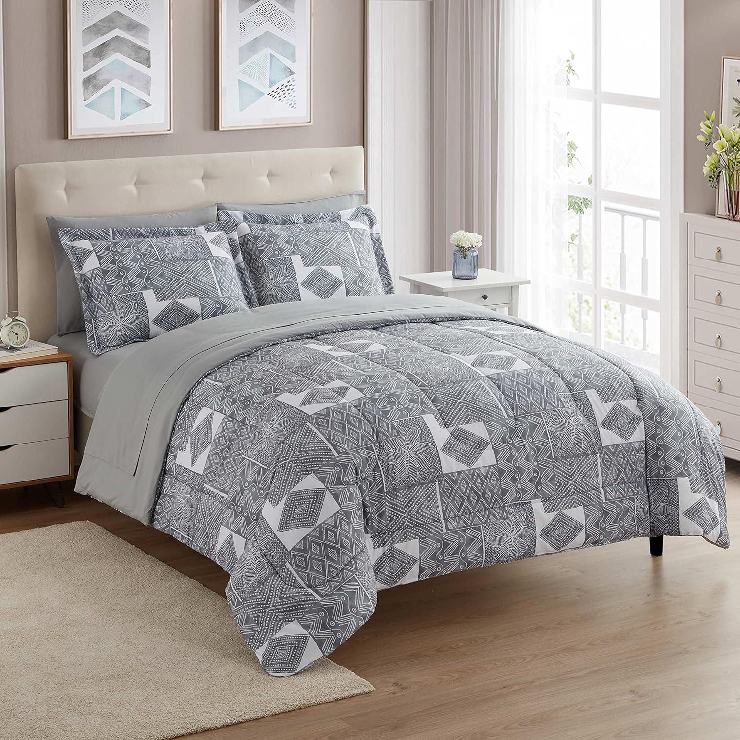 7pc Tulsa Bed-in-A-Bag Printed Comforter Set by Sweet Home Collection®